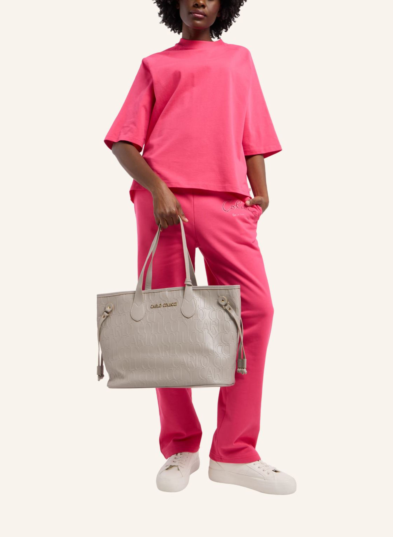 CARLO COLUCCI Shopper DOBLONI: GRAU