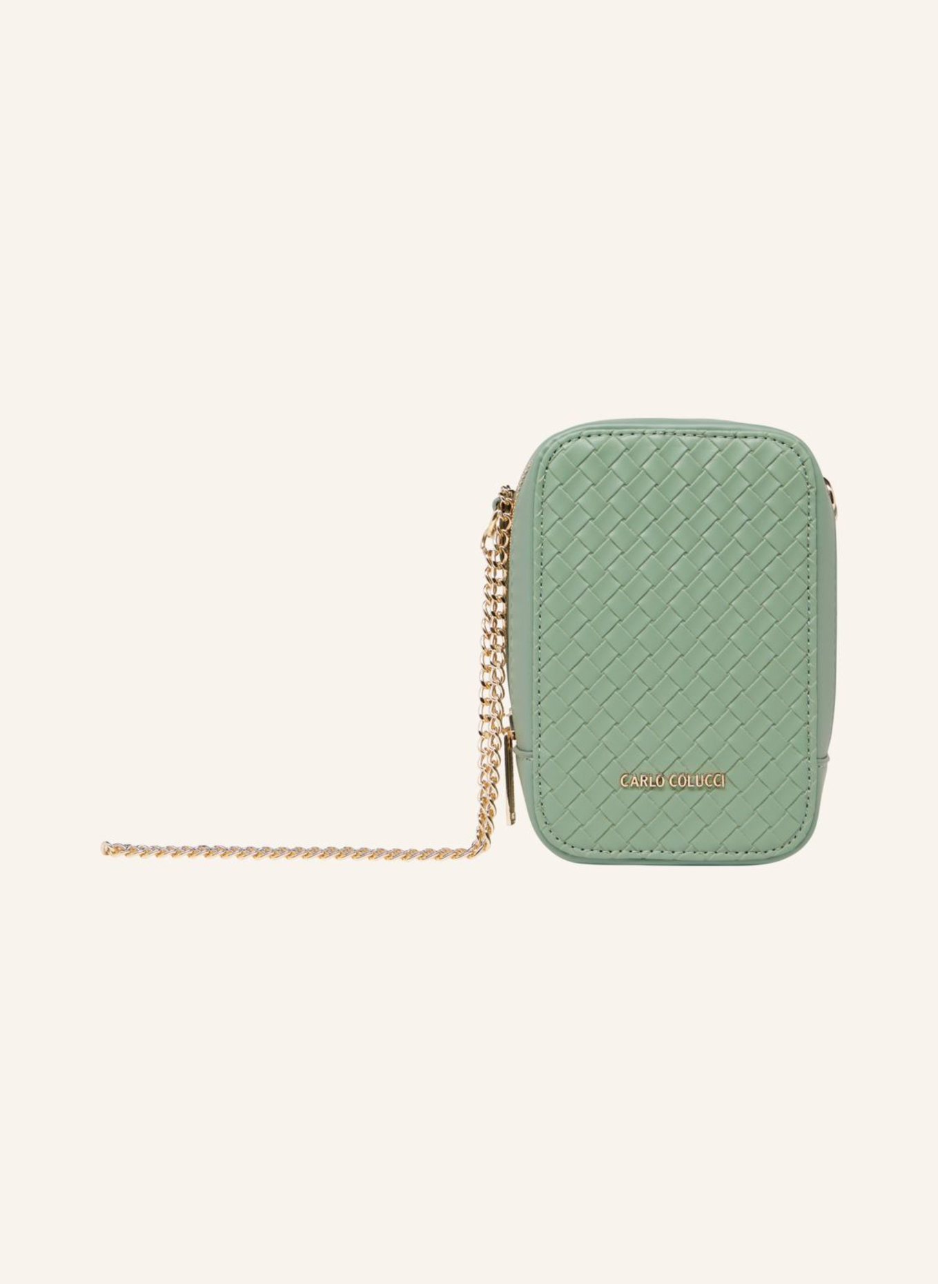 CARLO COLUCCI Minitasche in Flechtoptik DI LAPI: GRÜN