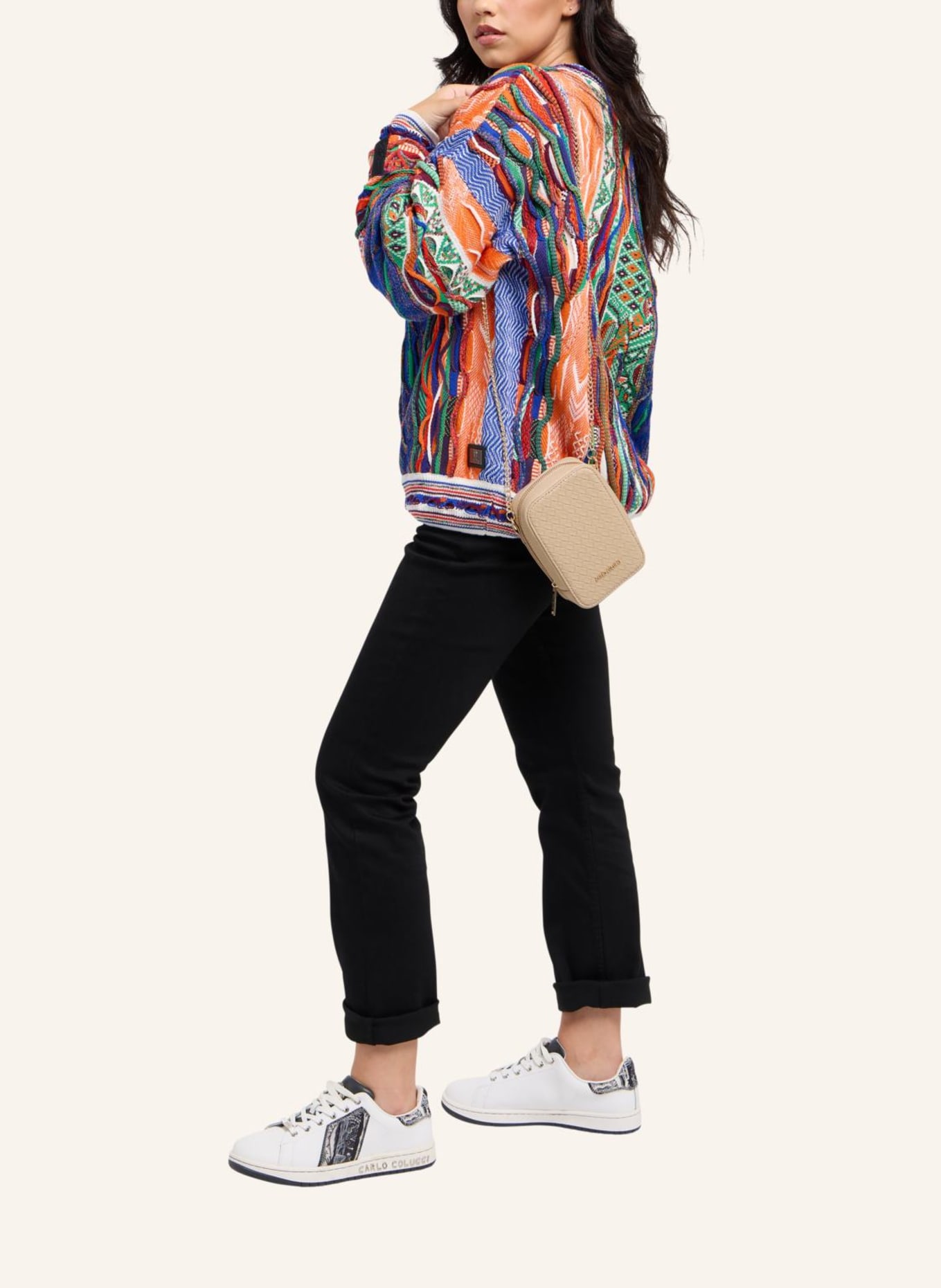 CARLO COLUCCI Minitasche in Flechtoptik DI LAPI: BRAUN