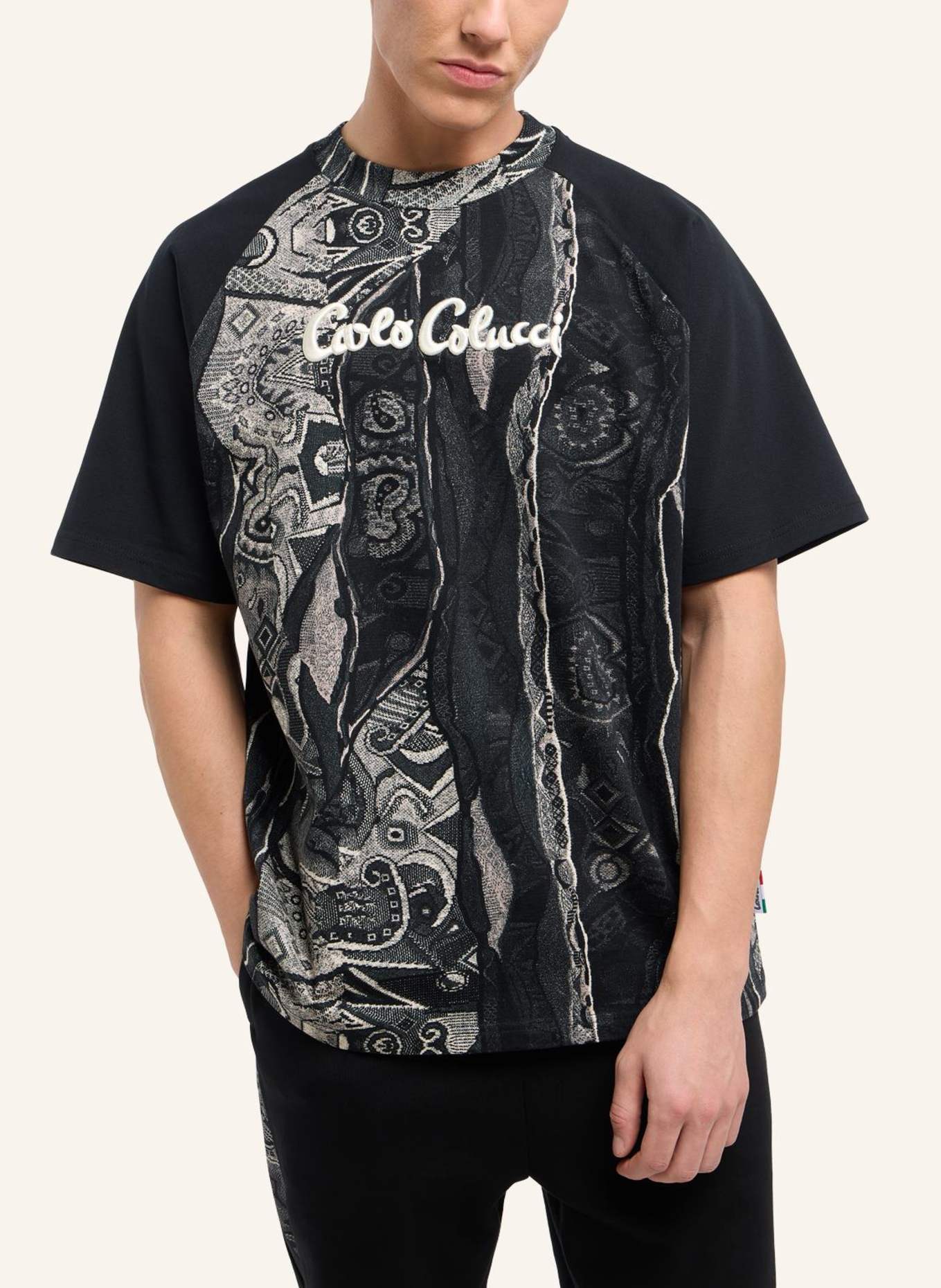 CARLO COLUCCI T-Shirt - Retro Vibes ESCHFALLER: SCHWARZ