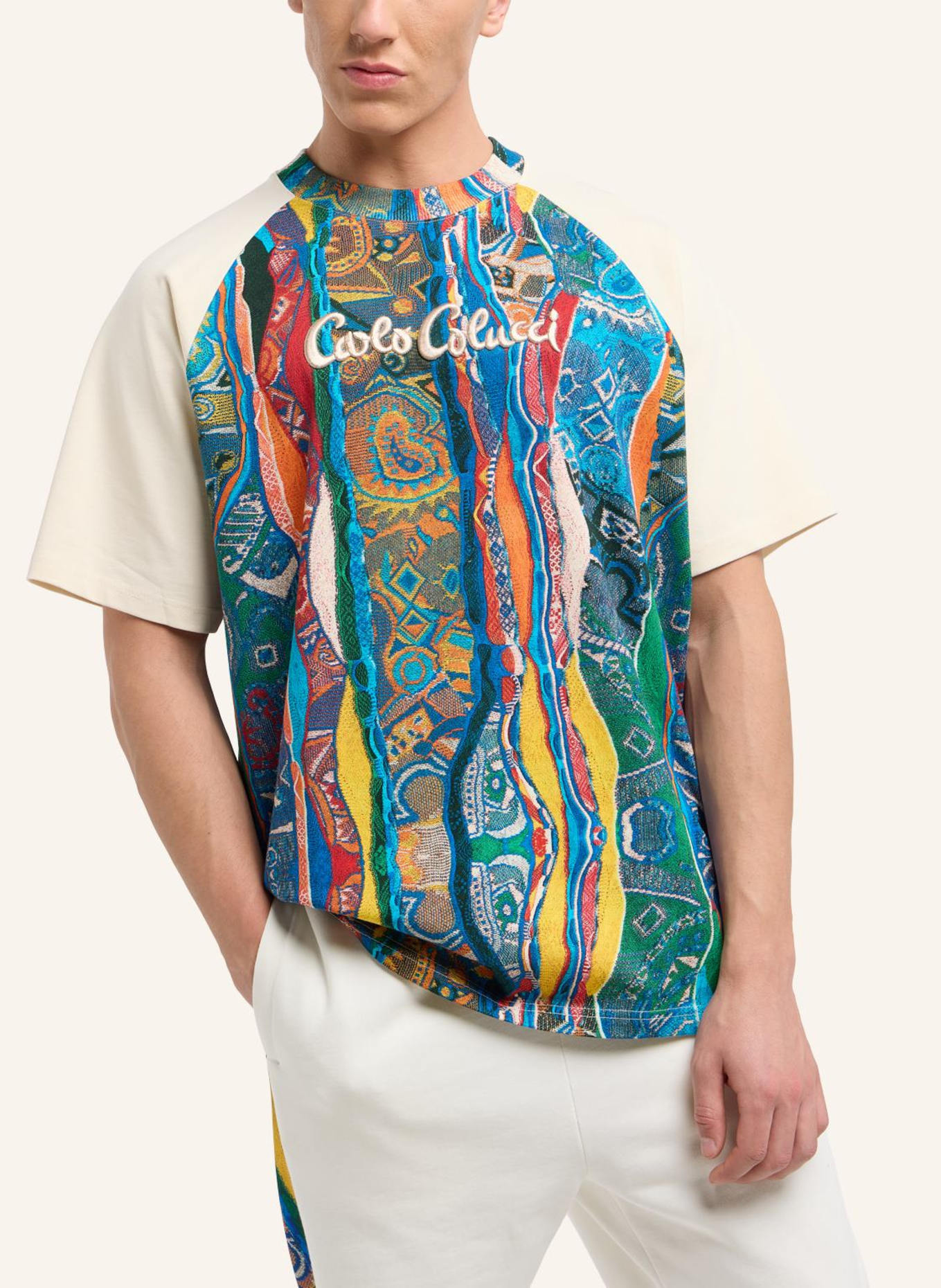CARLO COLUCCI T-Shirt - Retro Vibes ESCHFALLER: WEISS