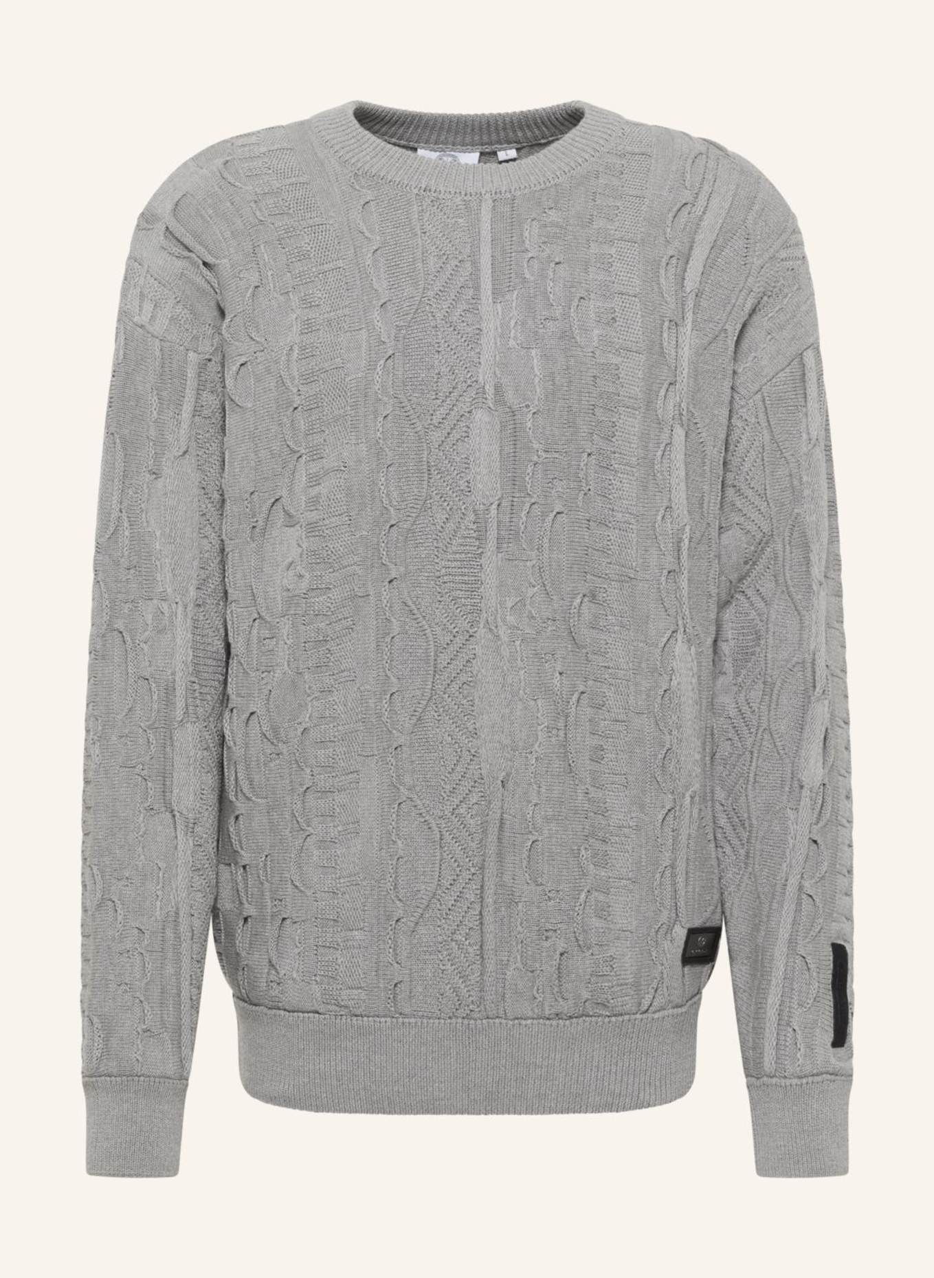 CARLO COLUCCI Strickpullover mit Stickerei DIMA: GRAU