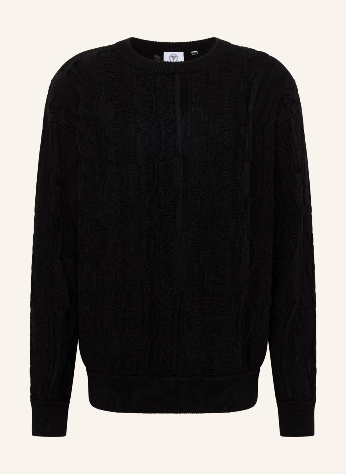 CARLO COLUCCI Strickpullover mit Stickerei DIMA: SCHWARZ