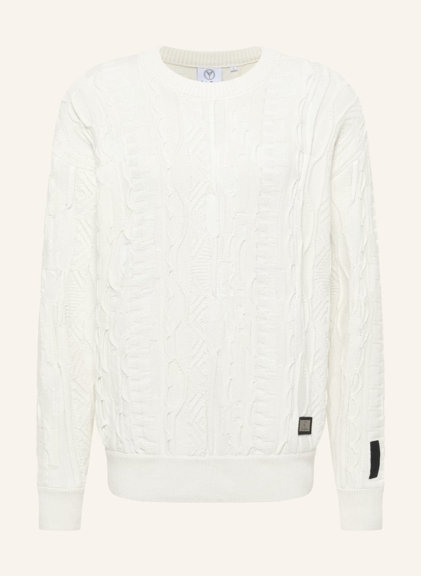 CARLO COLUCCI Strickpullover mit Stickerei DIMA: WEISS