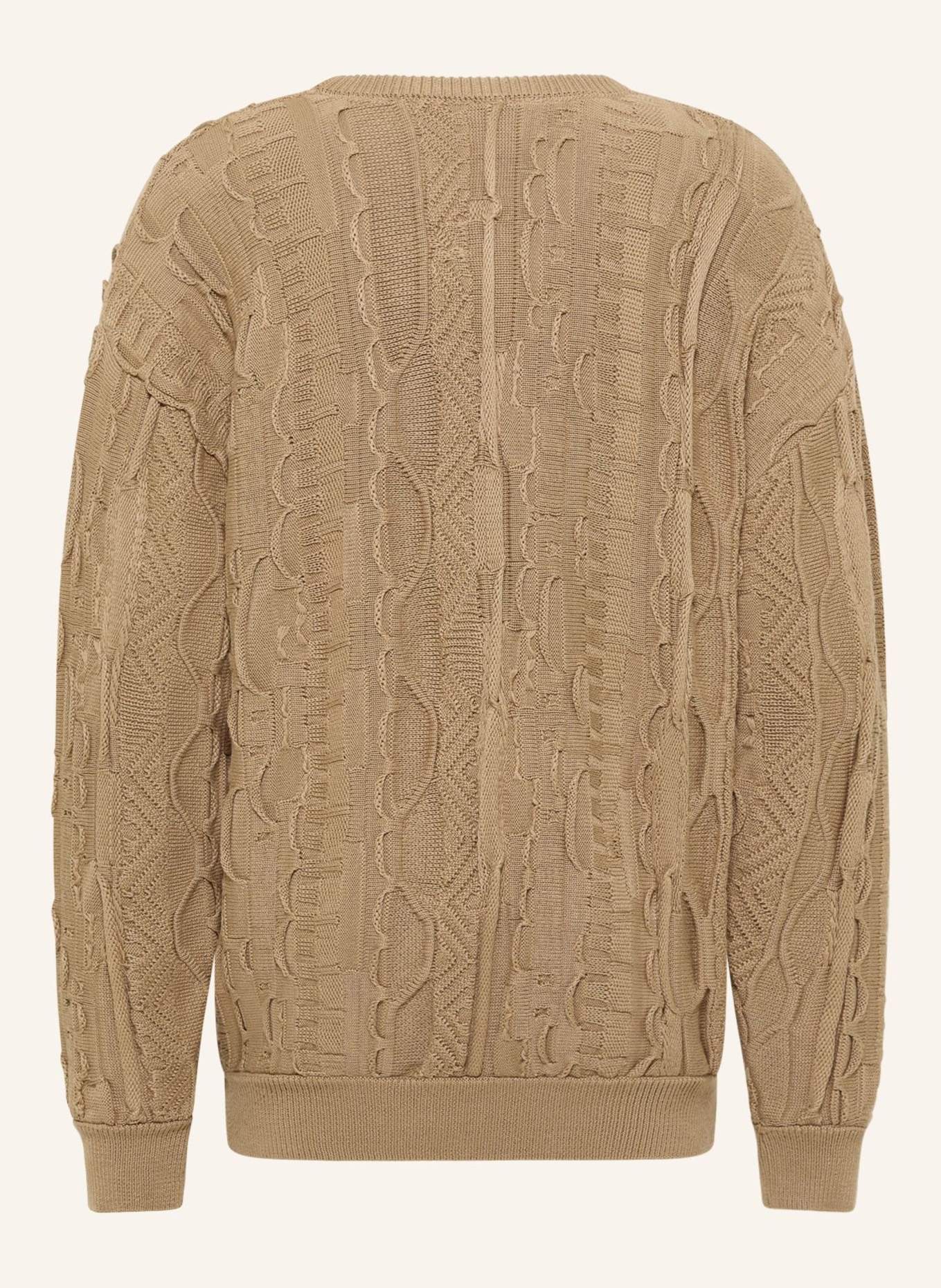CARLO COLUCCI Strickpullover mit Stickerei DIMA: BEIGE
