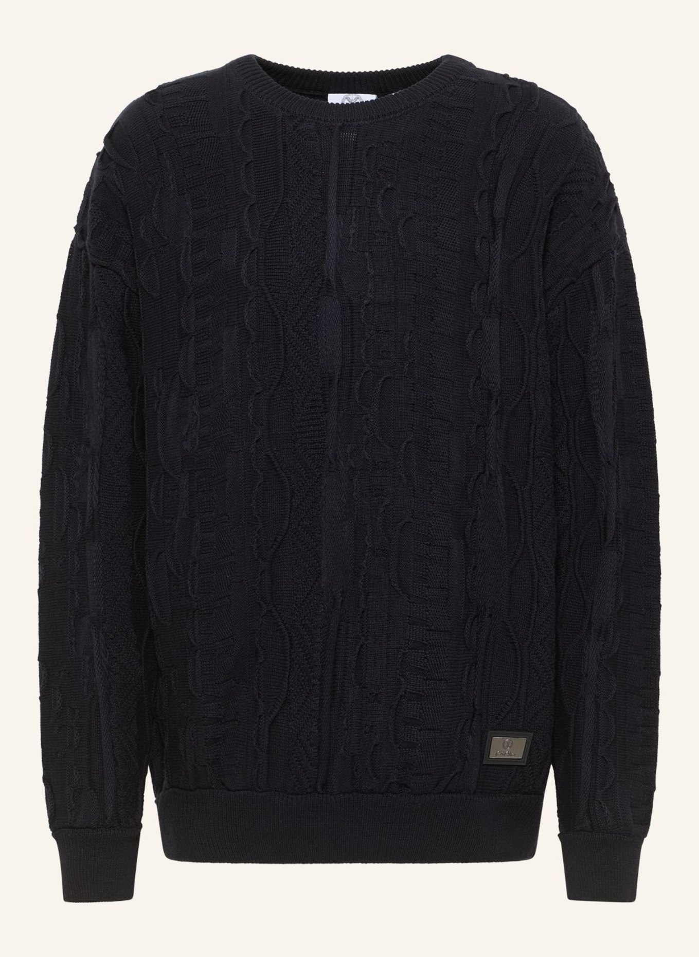 CARLO COLUCCI Strickpullover mit Stickerei DIMA: BLAU