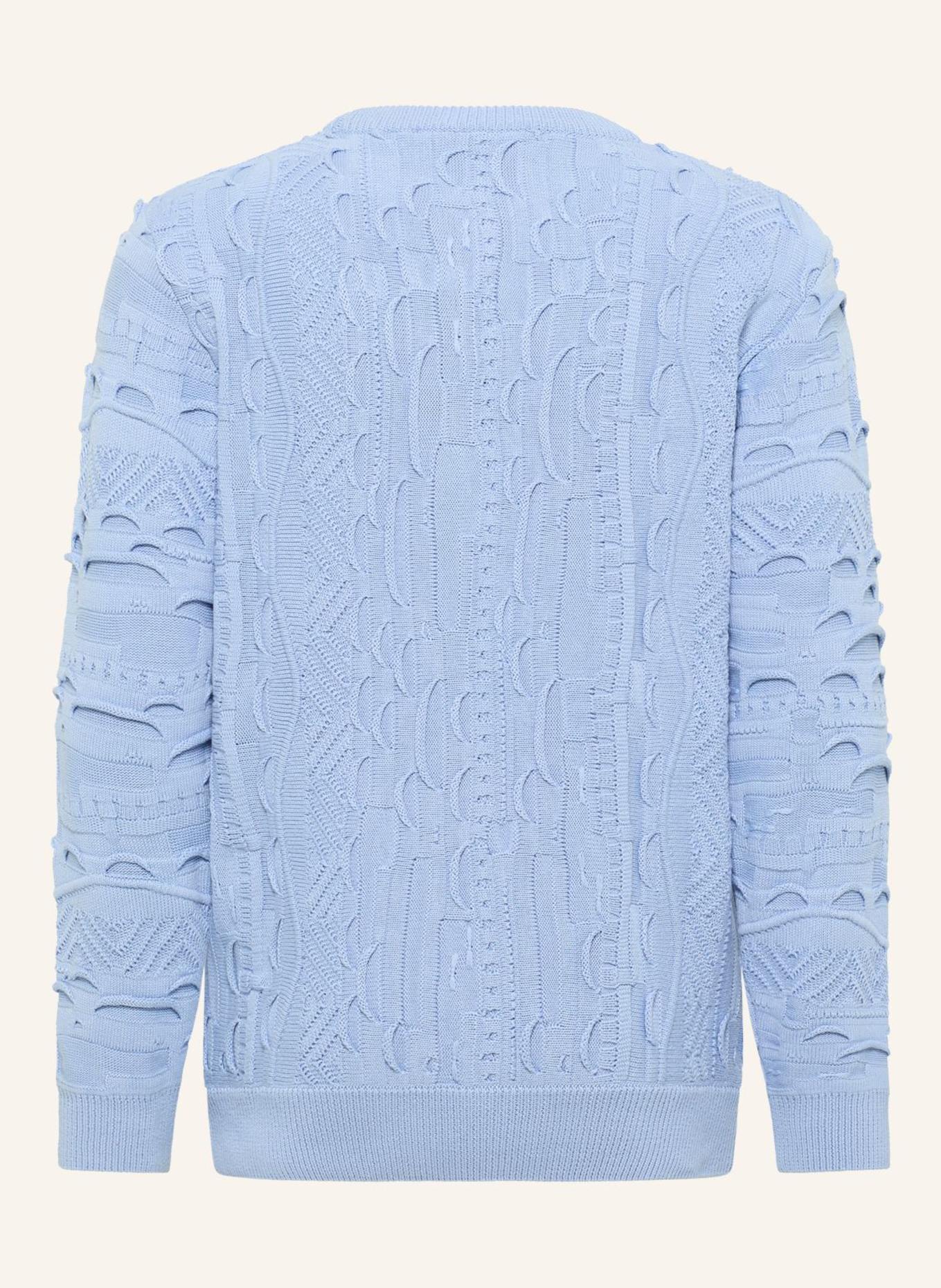 CARLO COLUCCI Unifarbener Strickpullover ESPOSINI: HELLBLAU