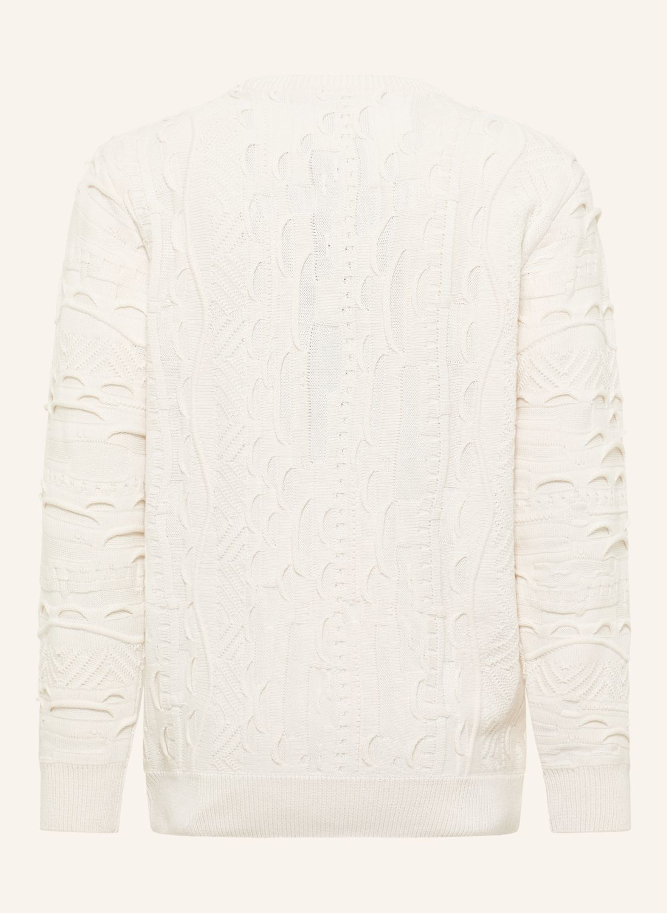 CARLO COLUCCI Unifarbener Strickpullover ESPOSINI: WEISS