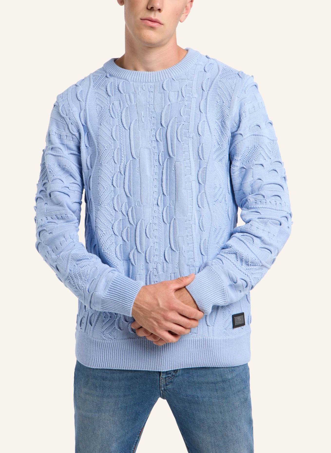 CARLO COLUCCI Unifarbener Strickpullover ESPOSINI: HELLBLAU
