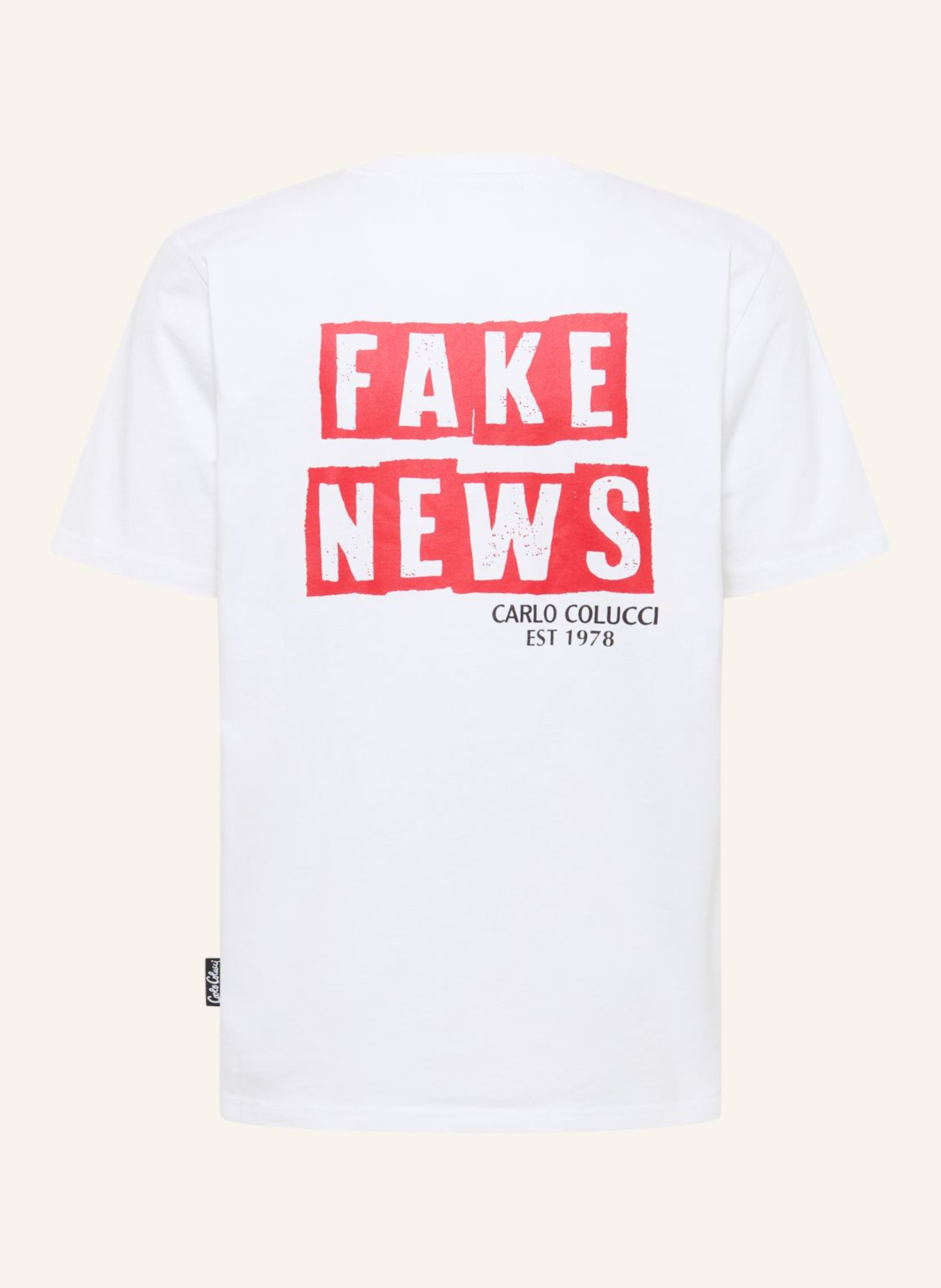 CARLO COLUCCI T-Shirt FAKE NEWS - Black Friday FAES: WEISS