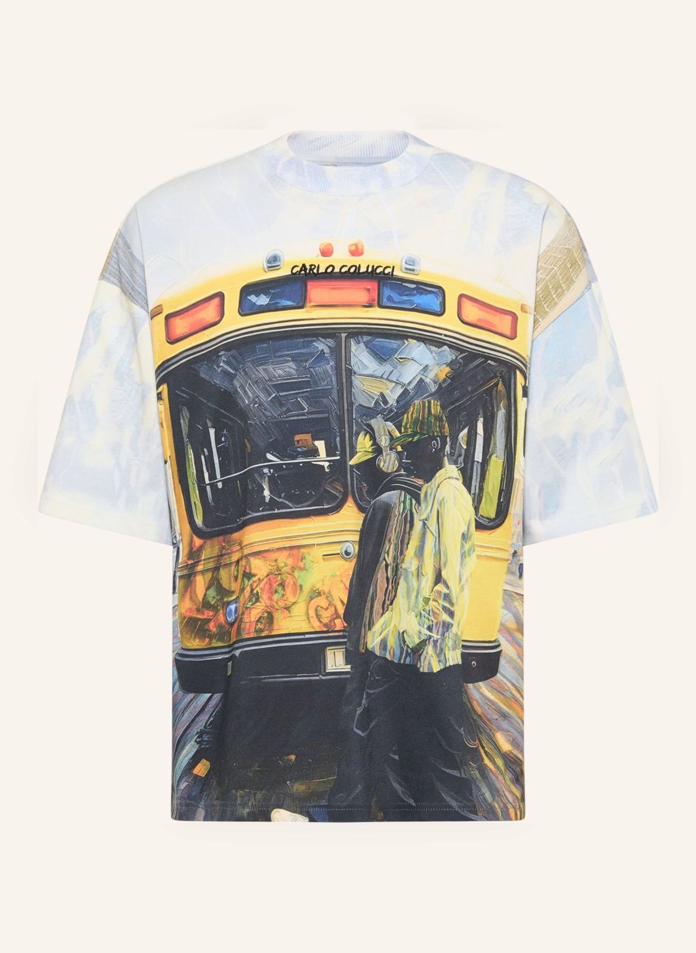 CARLO COLUCCI Oversize T-Shirt - Impression of Carlo ERCOLIN: BLAU/ GRÜN/ ROT/ GELB
