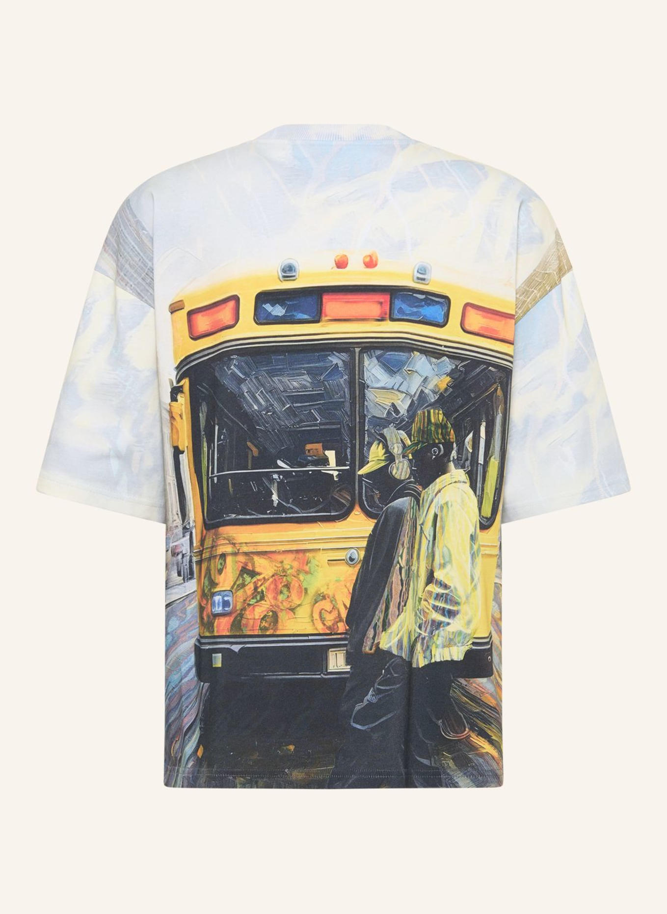 CARLO COLUCCI Oversize T-Shirt - Impression of Carlo ERCOLIN: BLAU/ GRÜN/ ROT/ GELB