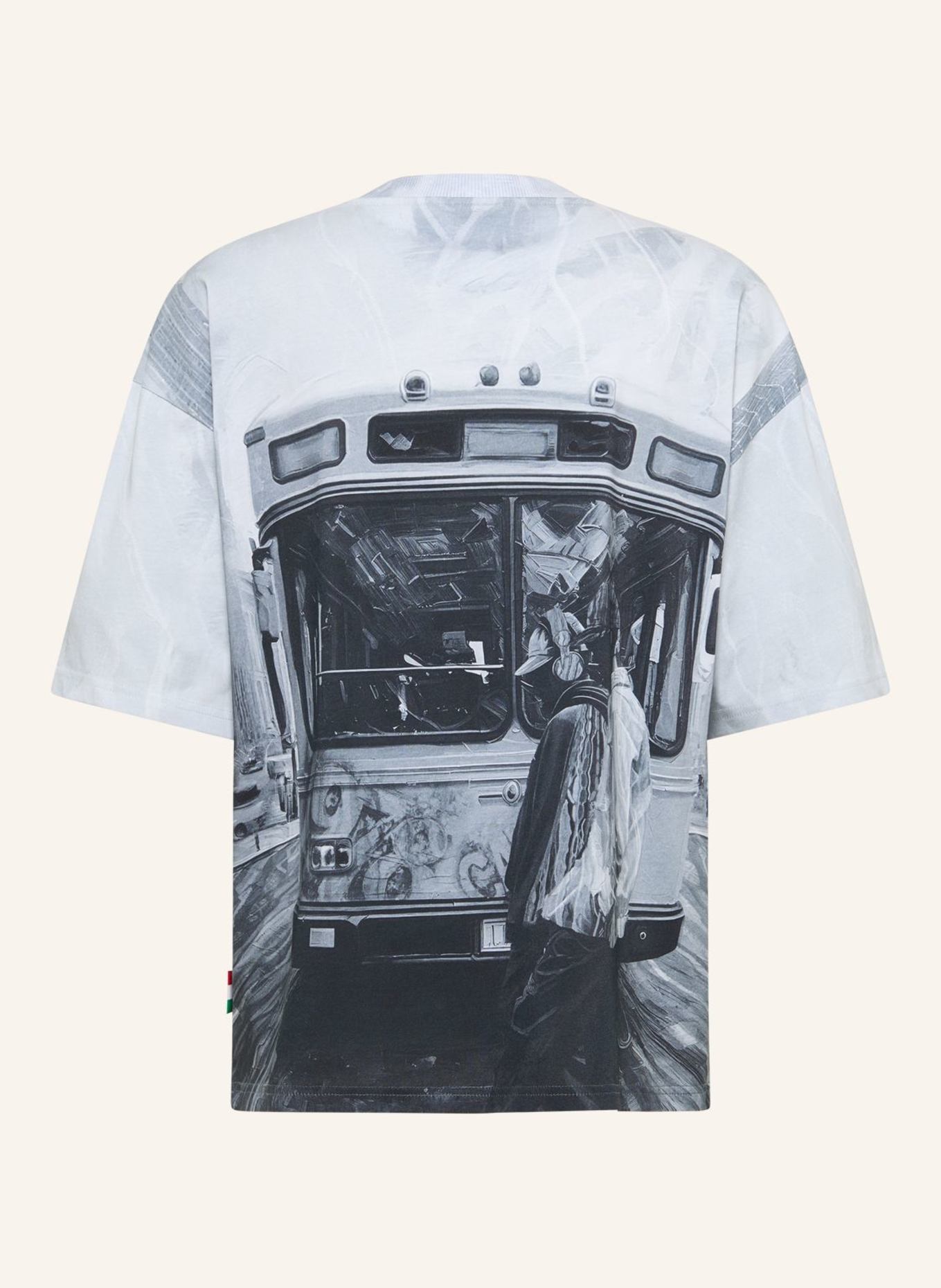 CARLO COLUCCI Oversize T-Shirt - Impression of Carlo ERCOLIN: WEISS/ SCHWARZ