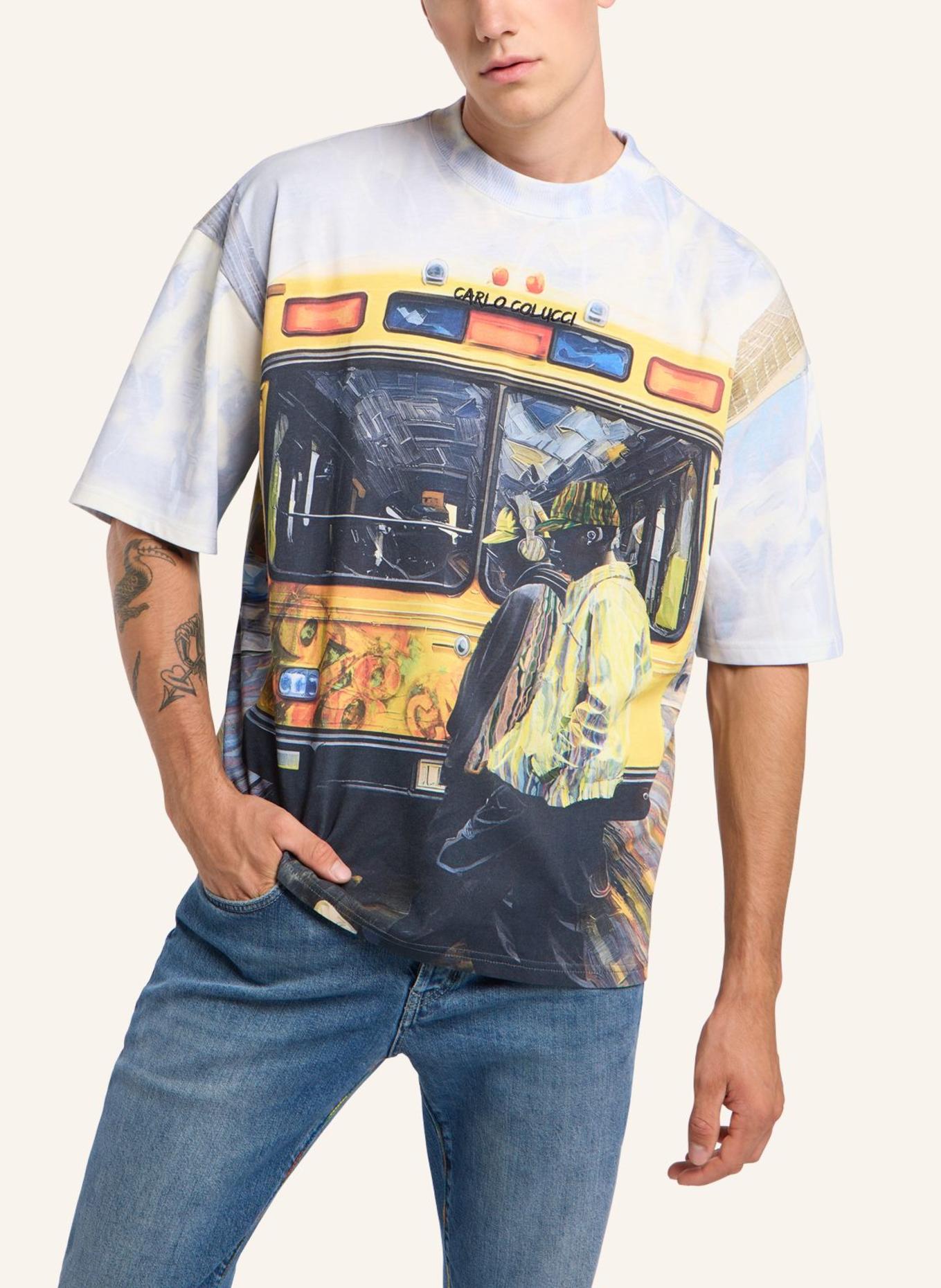CARLO COLUCCI Oversize T-Shirt - Impression of Carlo ERCOLIN: BLAU/ GRÜN/ ROT/ GELB