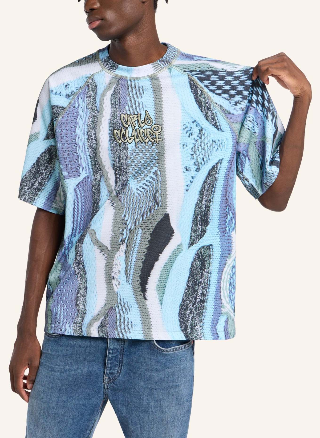 CARLO COLUCCI Oversize T-Shirt - Zoom in ETTORI: HELLBLAU