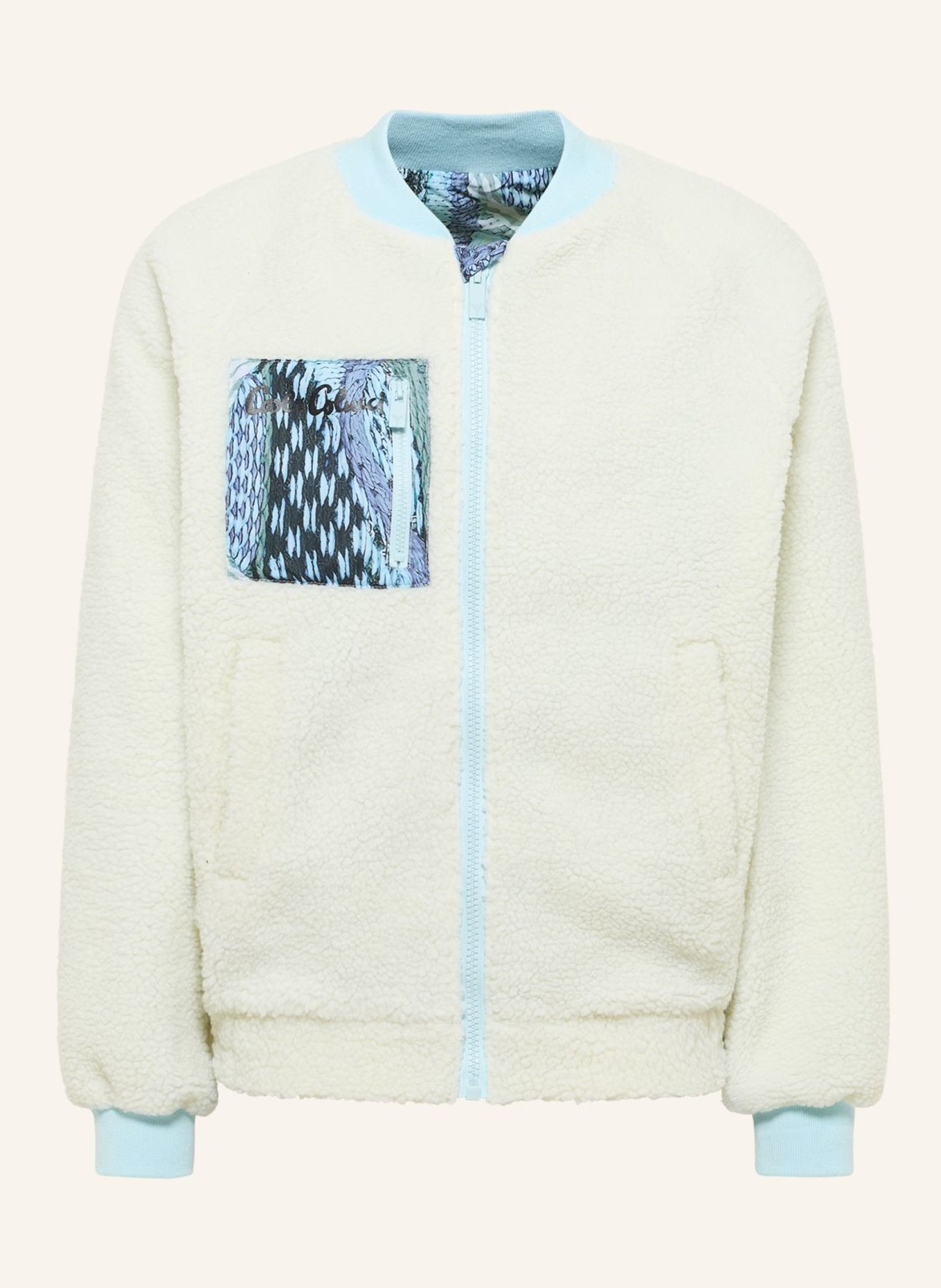 CARLO COLUCCI Wende Bomber Teddy Jacke - Zoom in ESPOSITELLO: WEISS