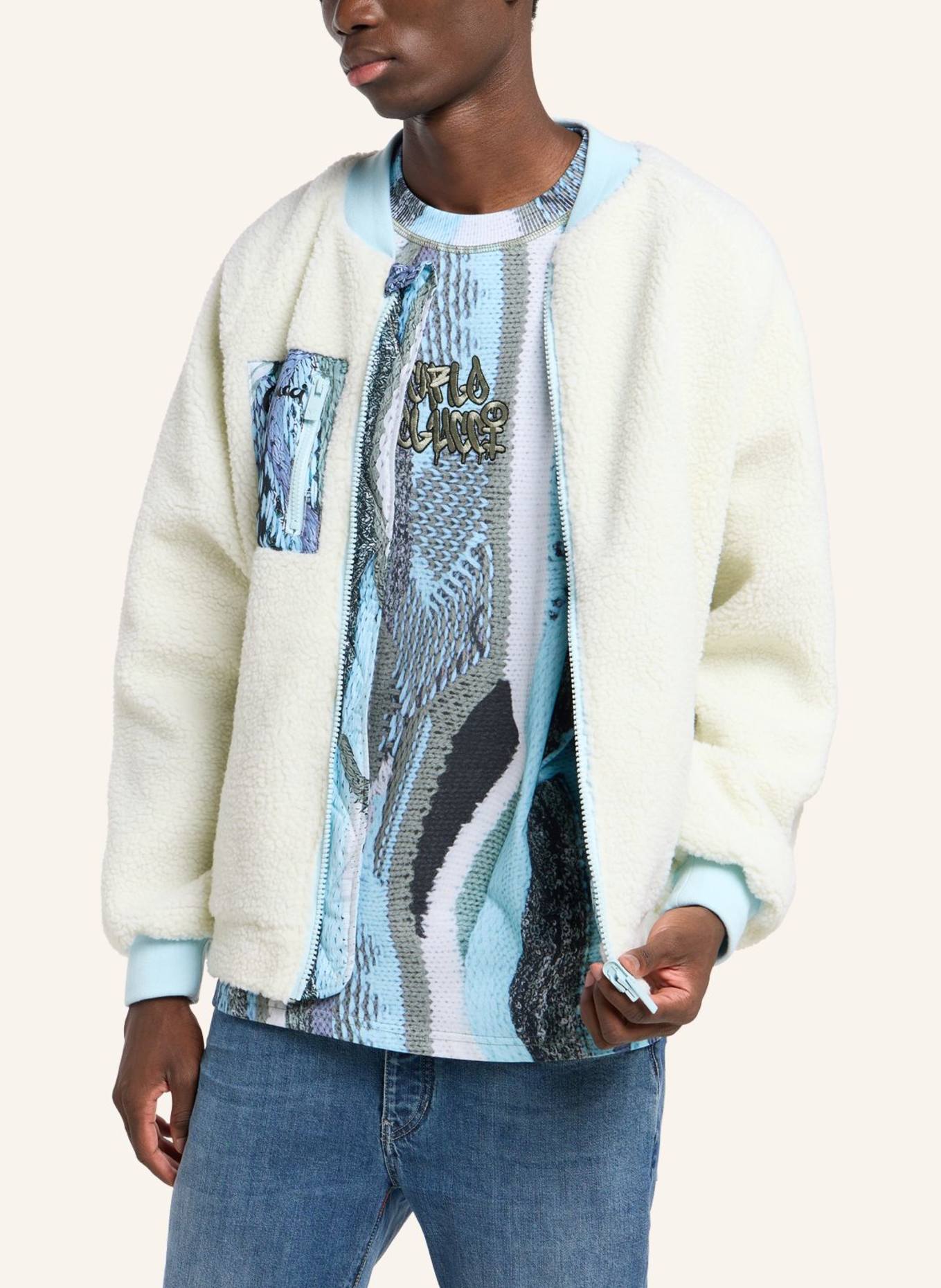 CARLO COLUCCI Wende Bomber Teddy Jacke - Zoom in ESPOSITELLO: WEISS