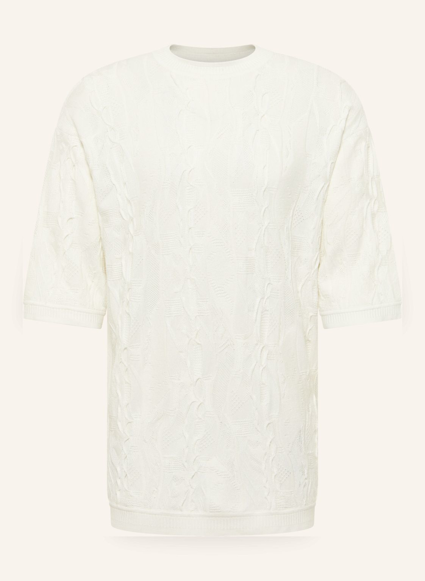 CARLO COLUCCI 3D Strick T-Shirt FAVETTA: WEISS