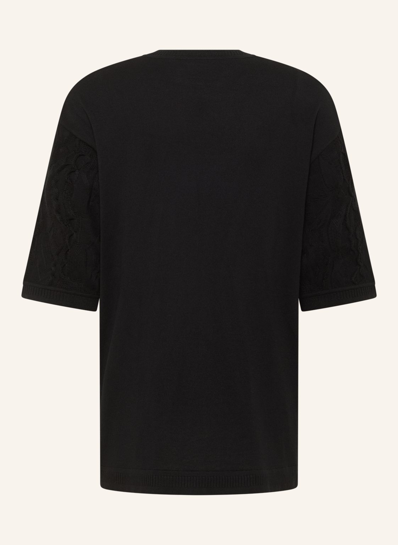 CARLO COLUCCI 3D Strick T-Shirt FAVETTA: SCHWARZ