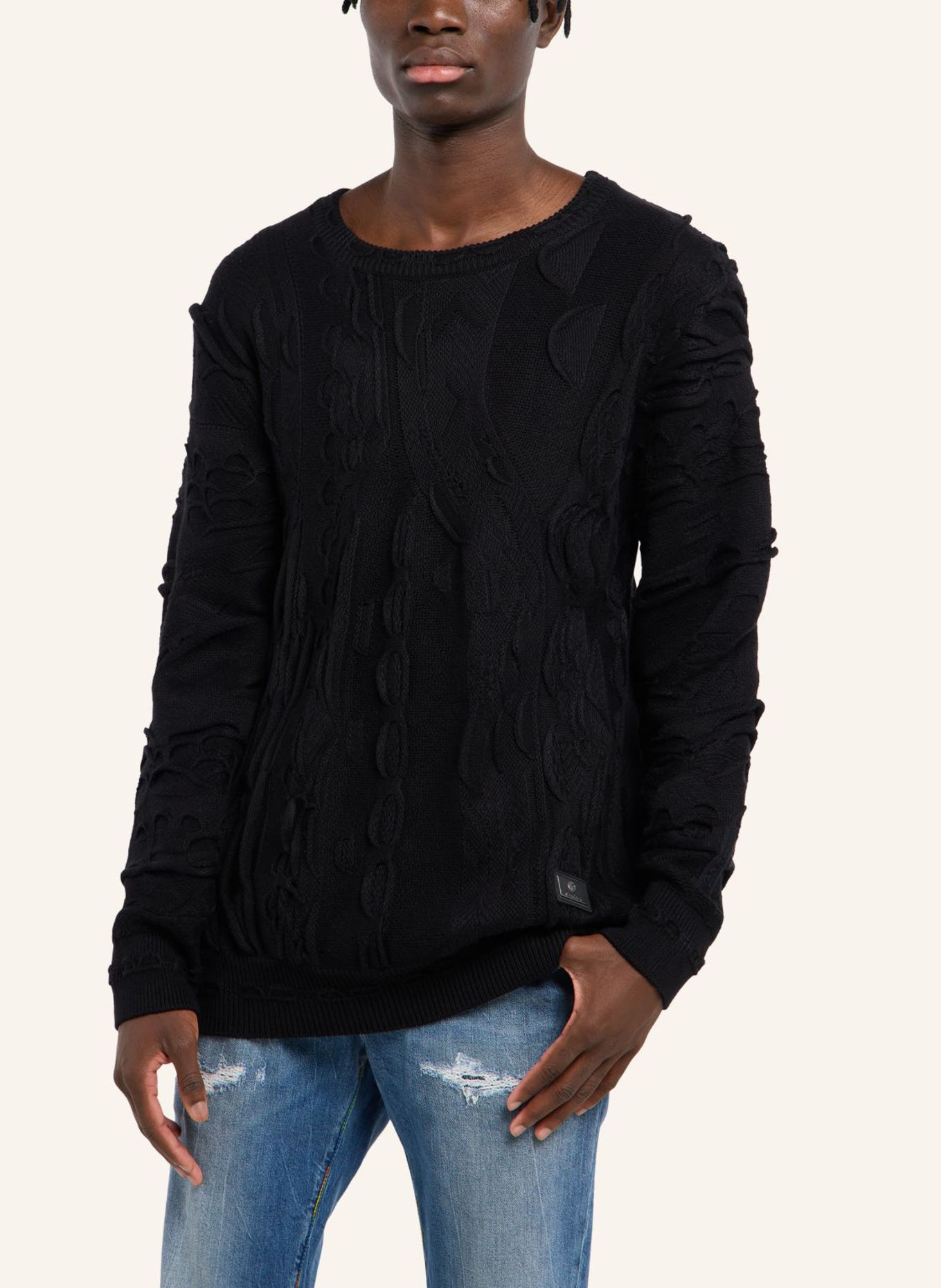 CARLO COLUCCI Strickpullover FAZZI: SCHWARZ