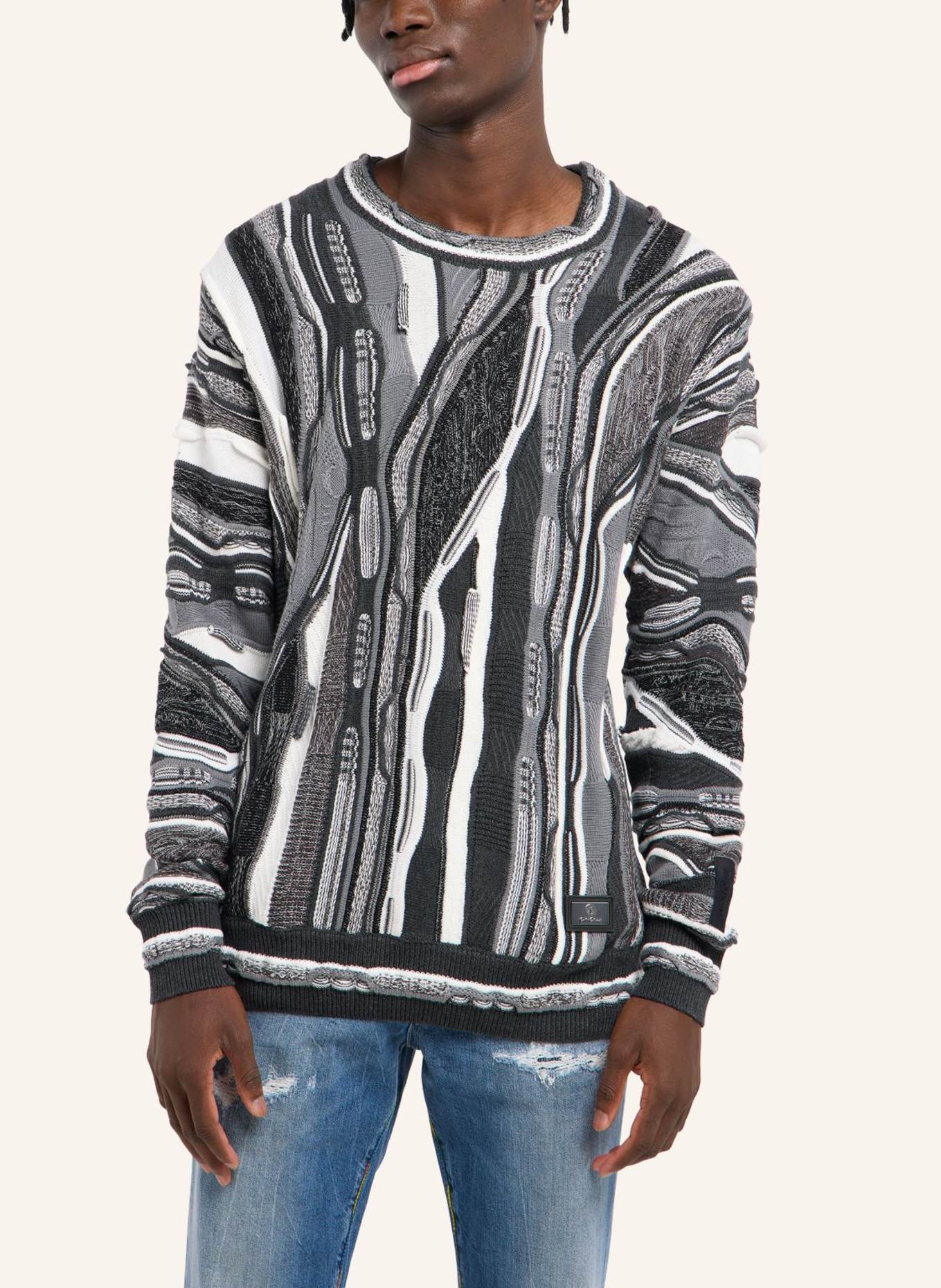 CARLO COLUCCI Strickpullover FAZIO: DUNKELGRAU