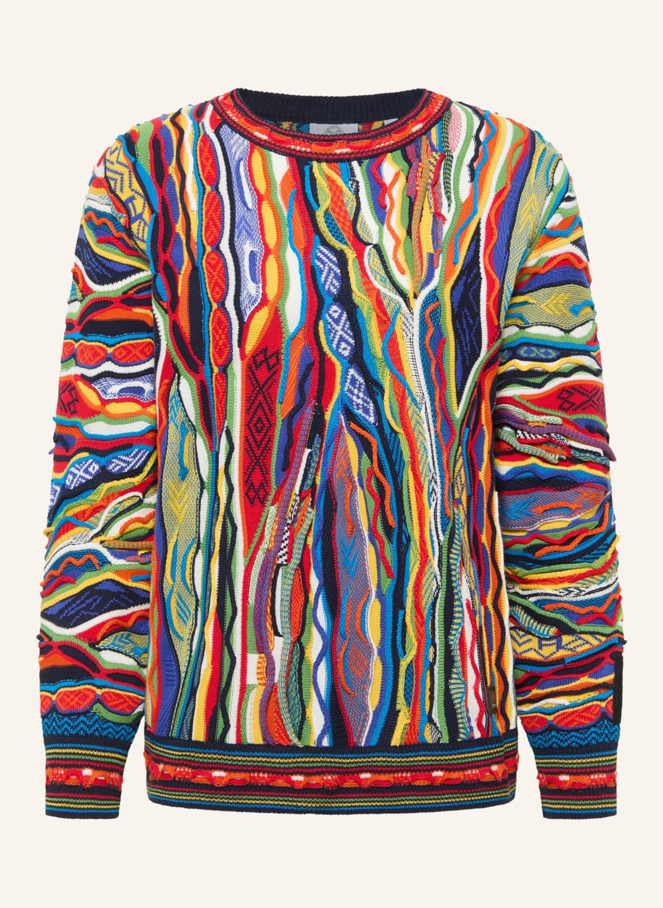 CARLO COLUCCI Jacquard Strickpullover FANTI: DUNKELBLAU