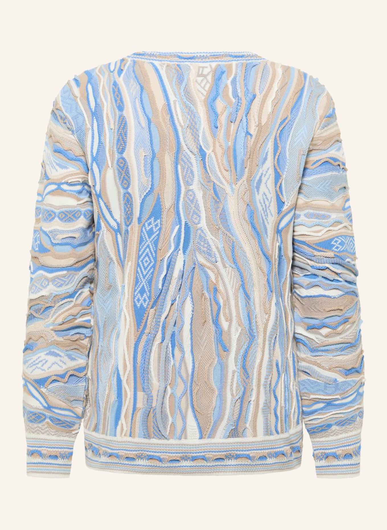 CARLO COLUCCI Jacquard Strickpullover FANTI: HELLBLAU