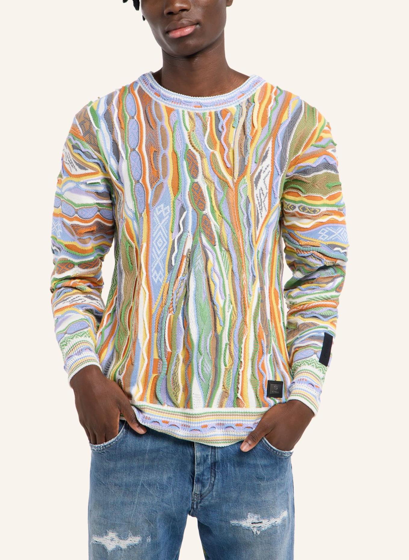 CARLO COLUCCI Jacquard Strickpullover FANTI: WEISS