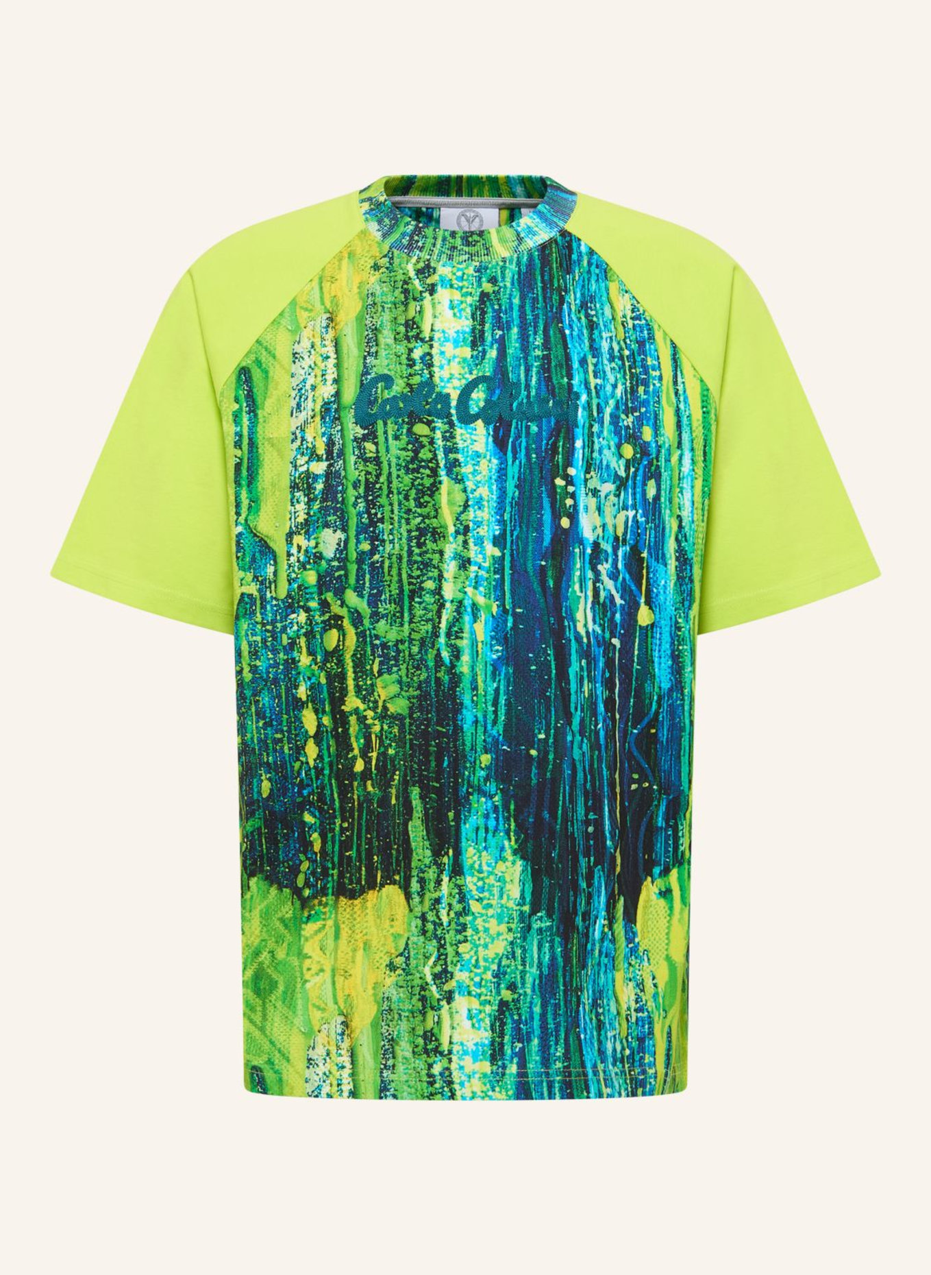 CARLO COLUCCI T-Shirt - AI DRIP KNIT FANTINI: DUNKELBLAU/ GRAU