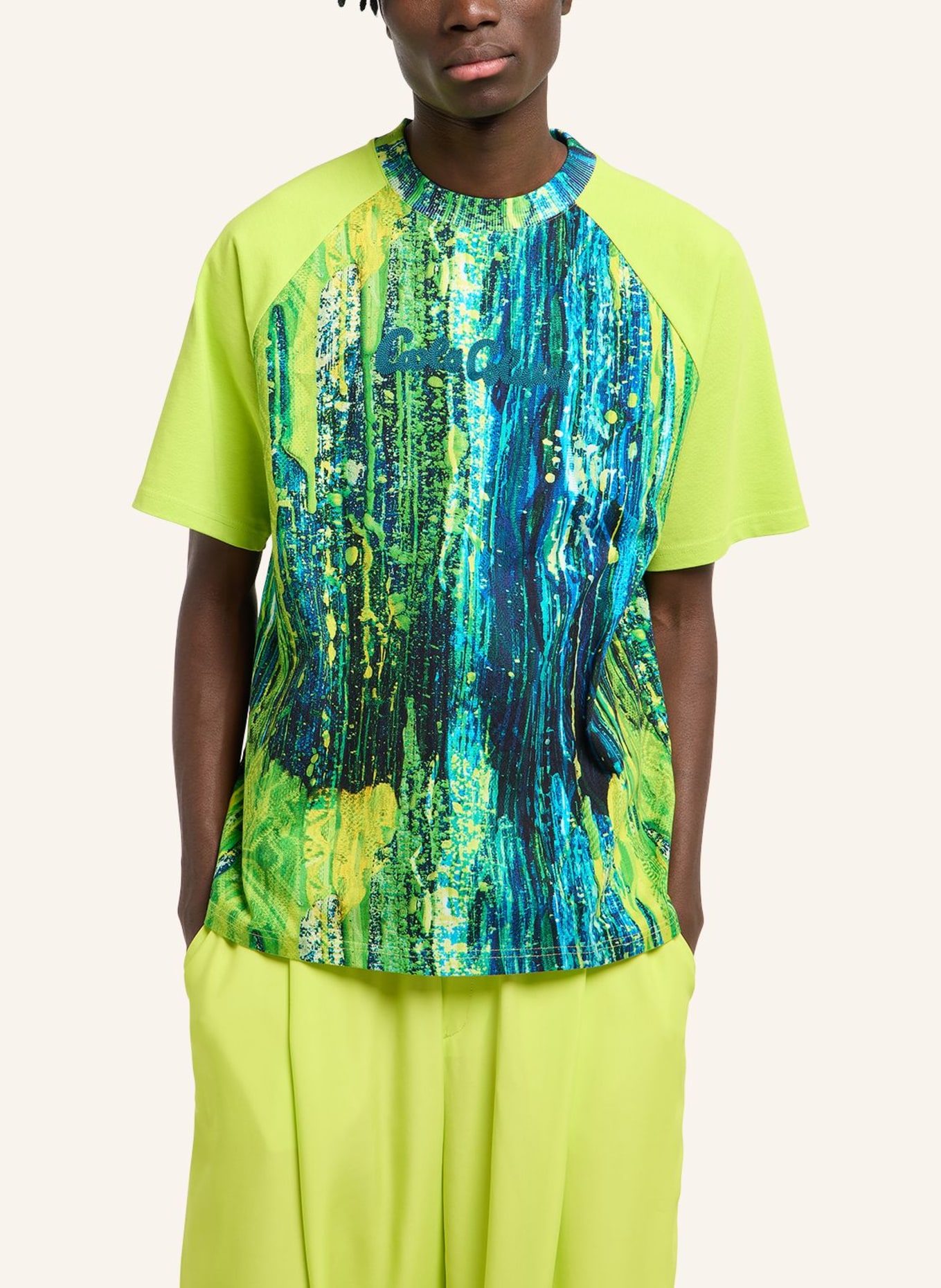 CARLO COLUCCI T-Shirt - AI DRIP KNIT FANTINI: DUNKELBLAU/ GRAU