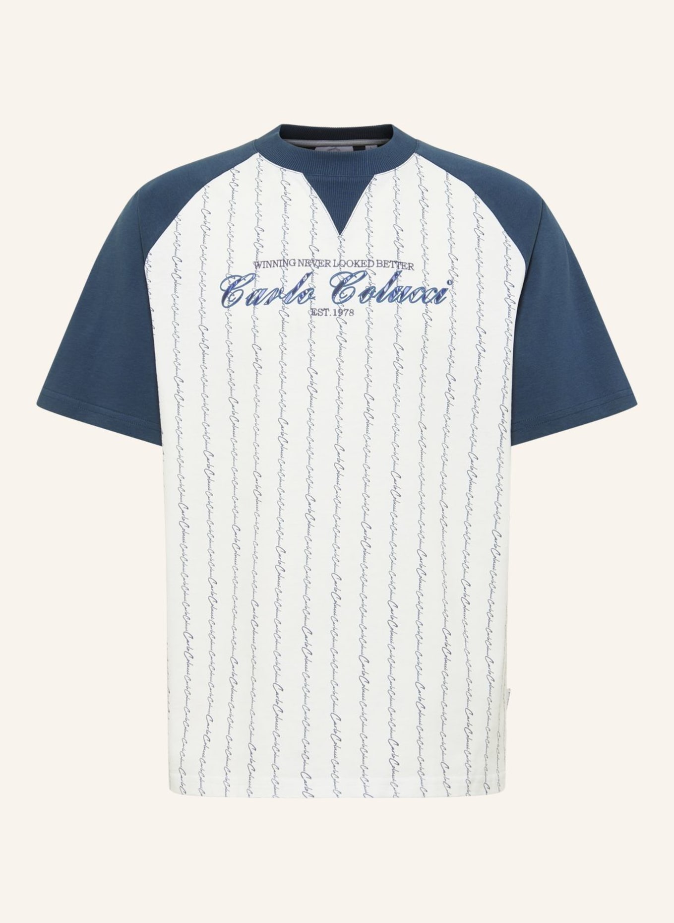 CARLO COLUCCI T-Shirt - MATCH POINT FARA: BLAU