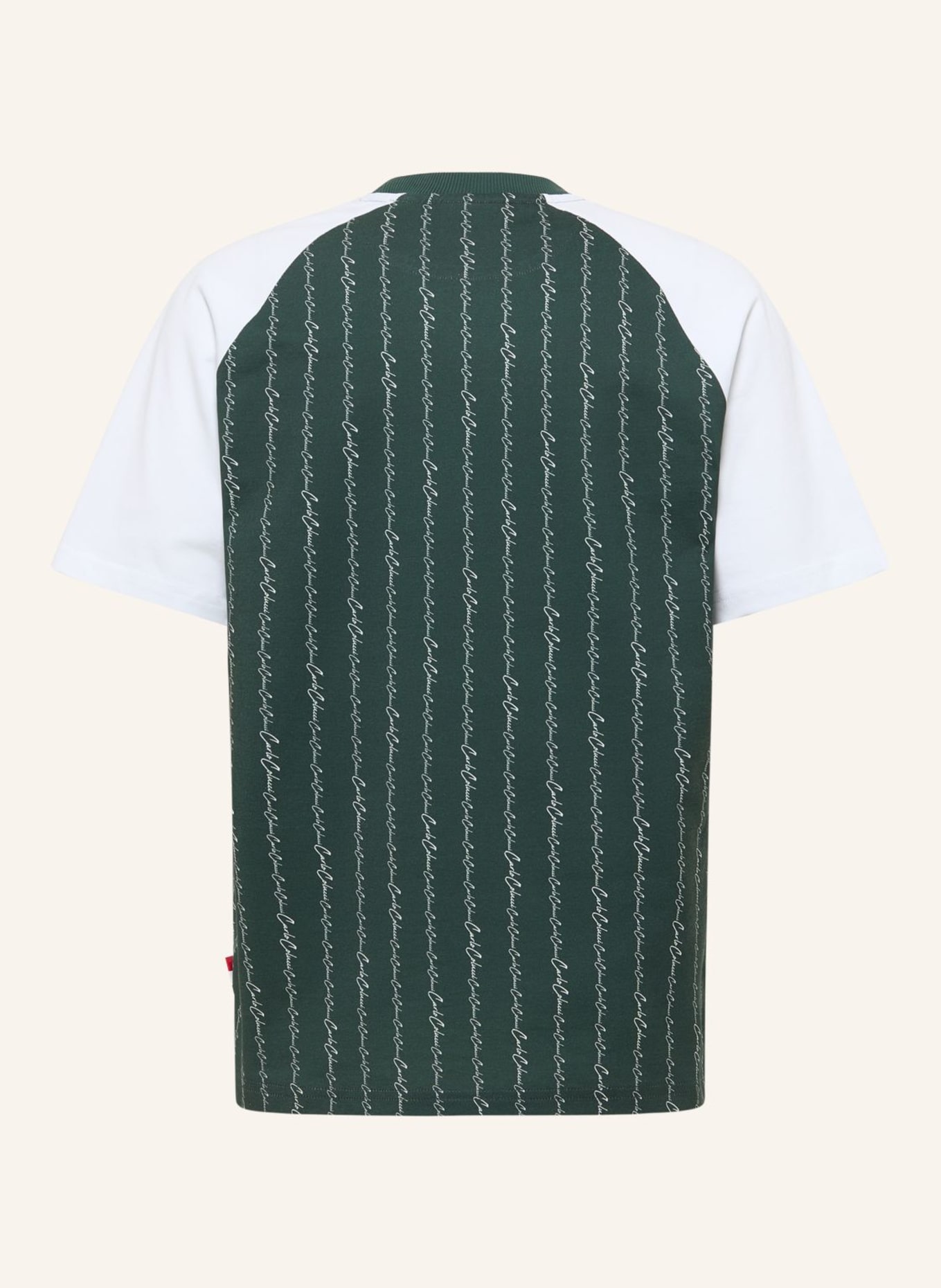CARLO COLUCCI T-Shirt - MATCH POINT FARA: GRÜN/ WEISS