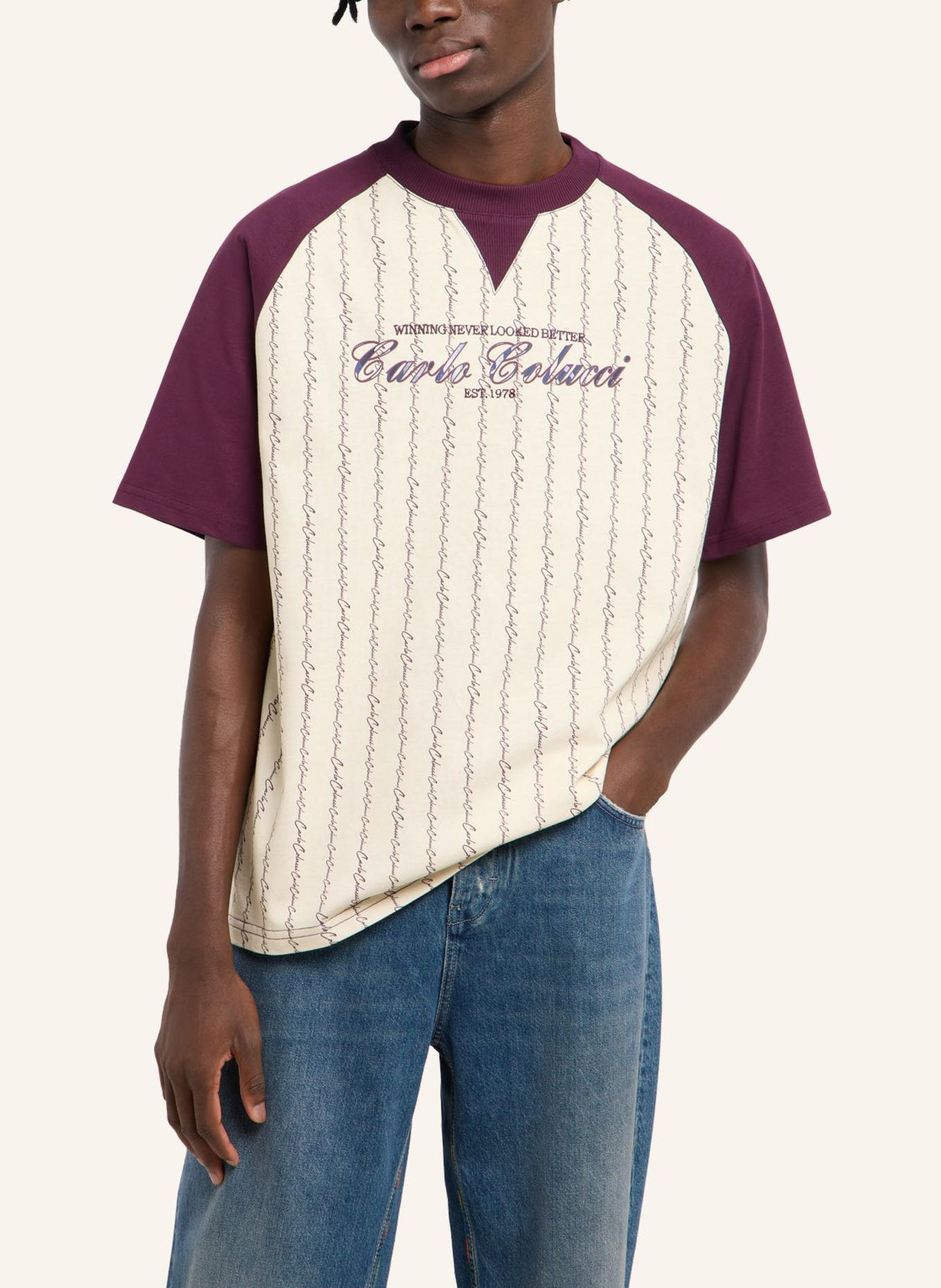 CARLO COLUCCI T-Shirt - MATCH POINT FARA: BEIGE