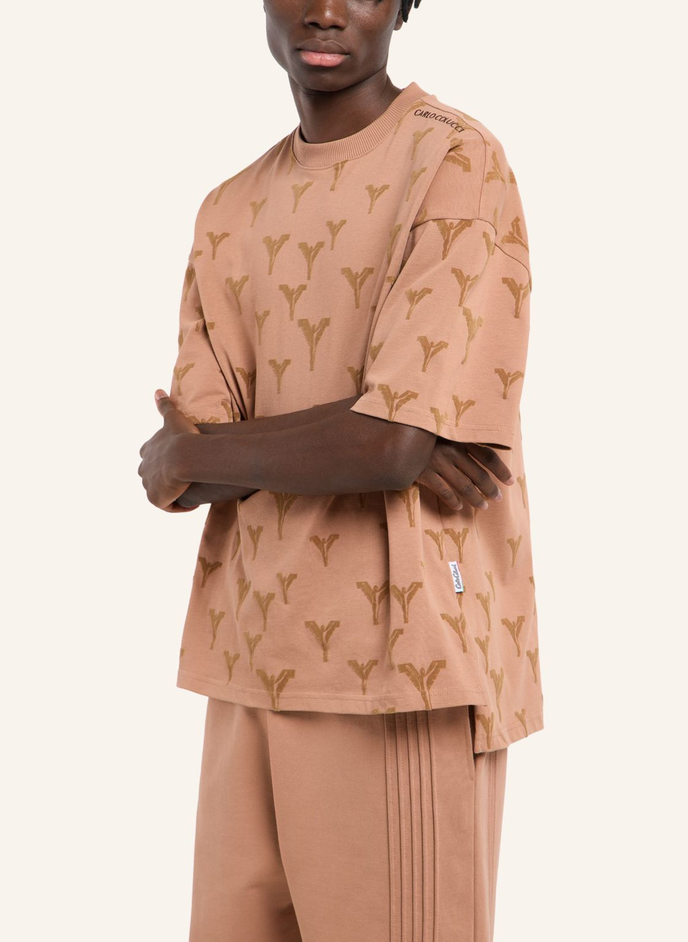 CARLO COLUCCI Logo T-Shirt - CLEAN CAPSULE FASAN: BRAUN