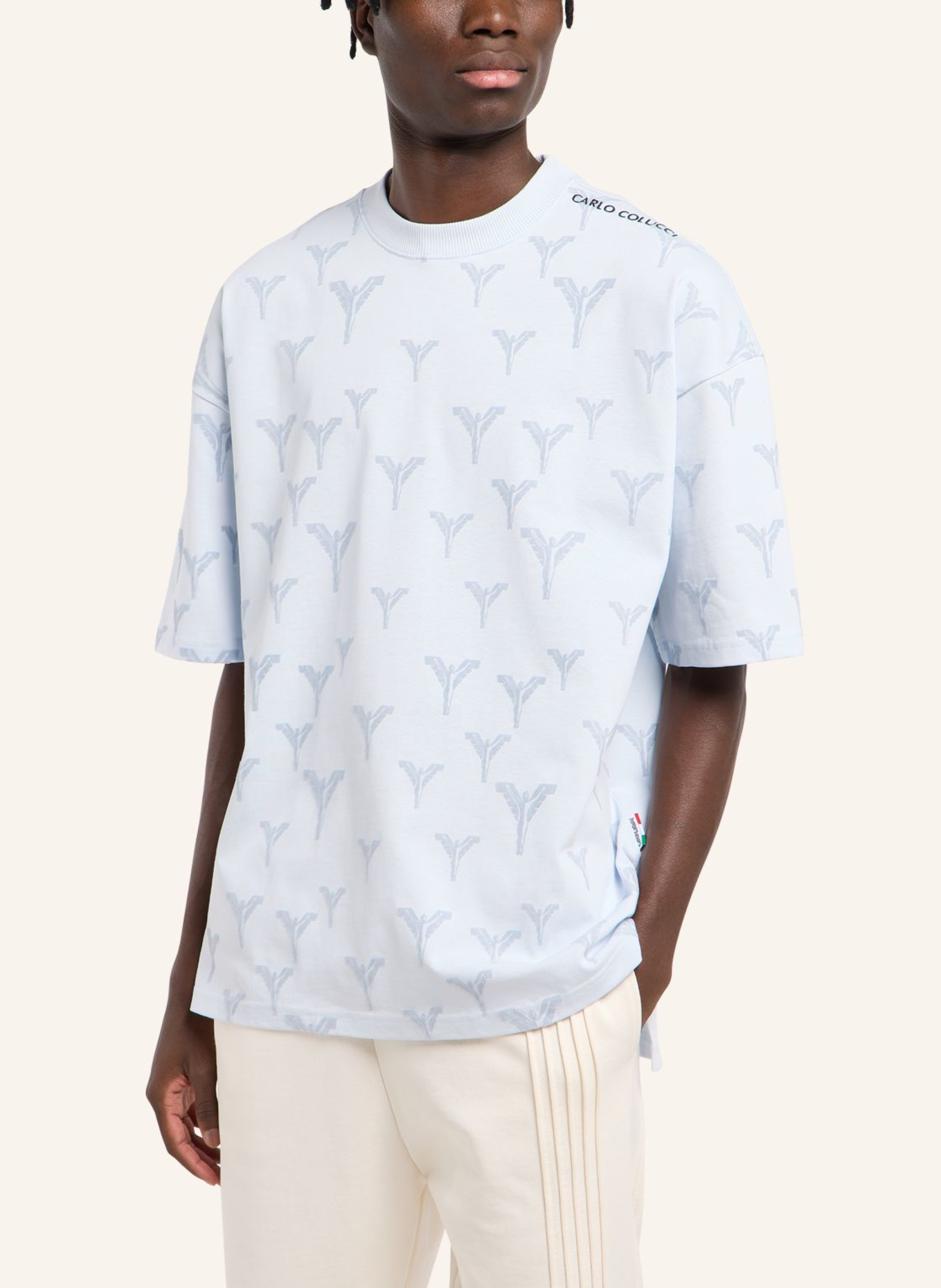 CARLO COLUCCI Logo T-Shirt - CLEAN CAPSULE FASAN: HELLBLAU