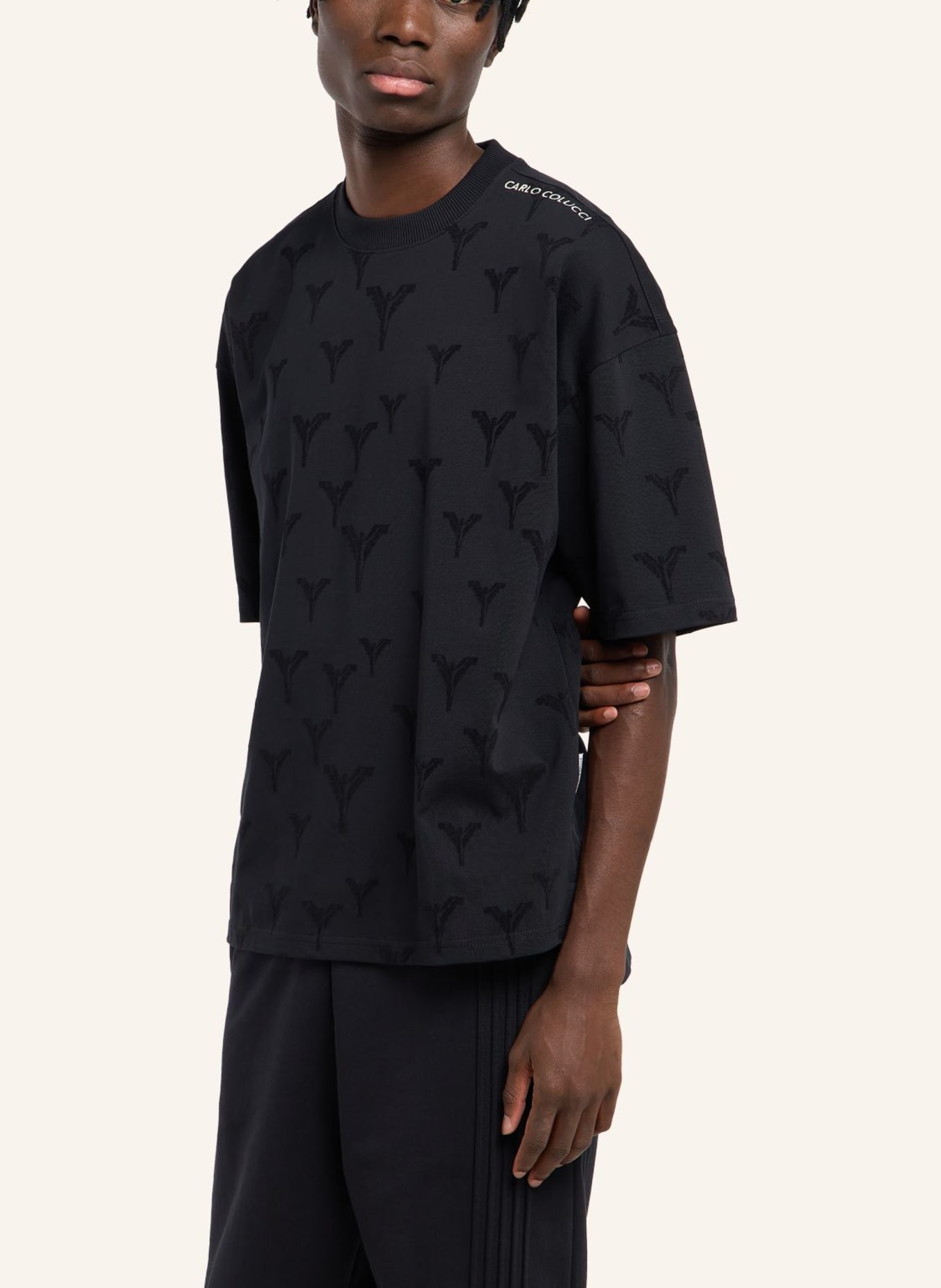 CARLO COLUCCI Logo T-Shirt - CLEAN CAPSULE FASAN: SCHWARZ