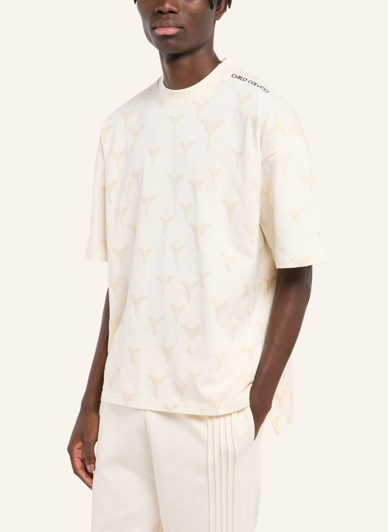 CARLO COLUCCI Logo T-Shirt - CLEAN CAPSULE FASAN: WEISS
