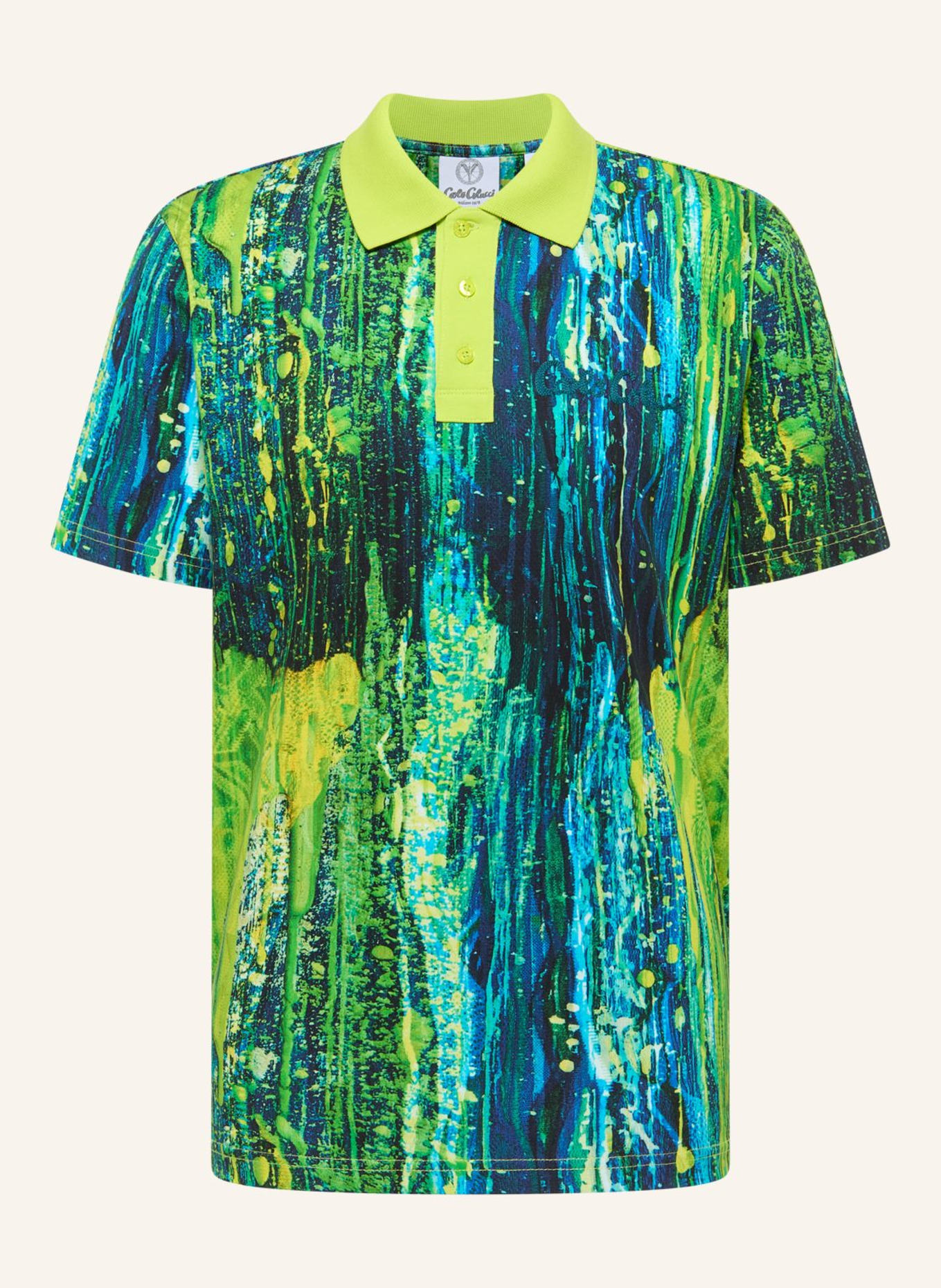 CARLO COLUCCI Poloshirt - AI DRIP KNIT FASCELLA: DUNKELBLAU/ GRAU