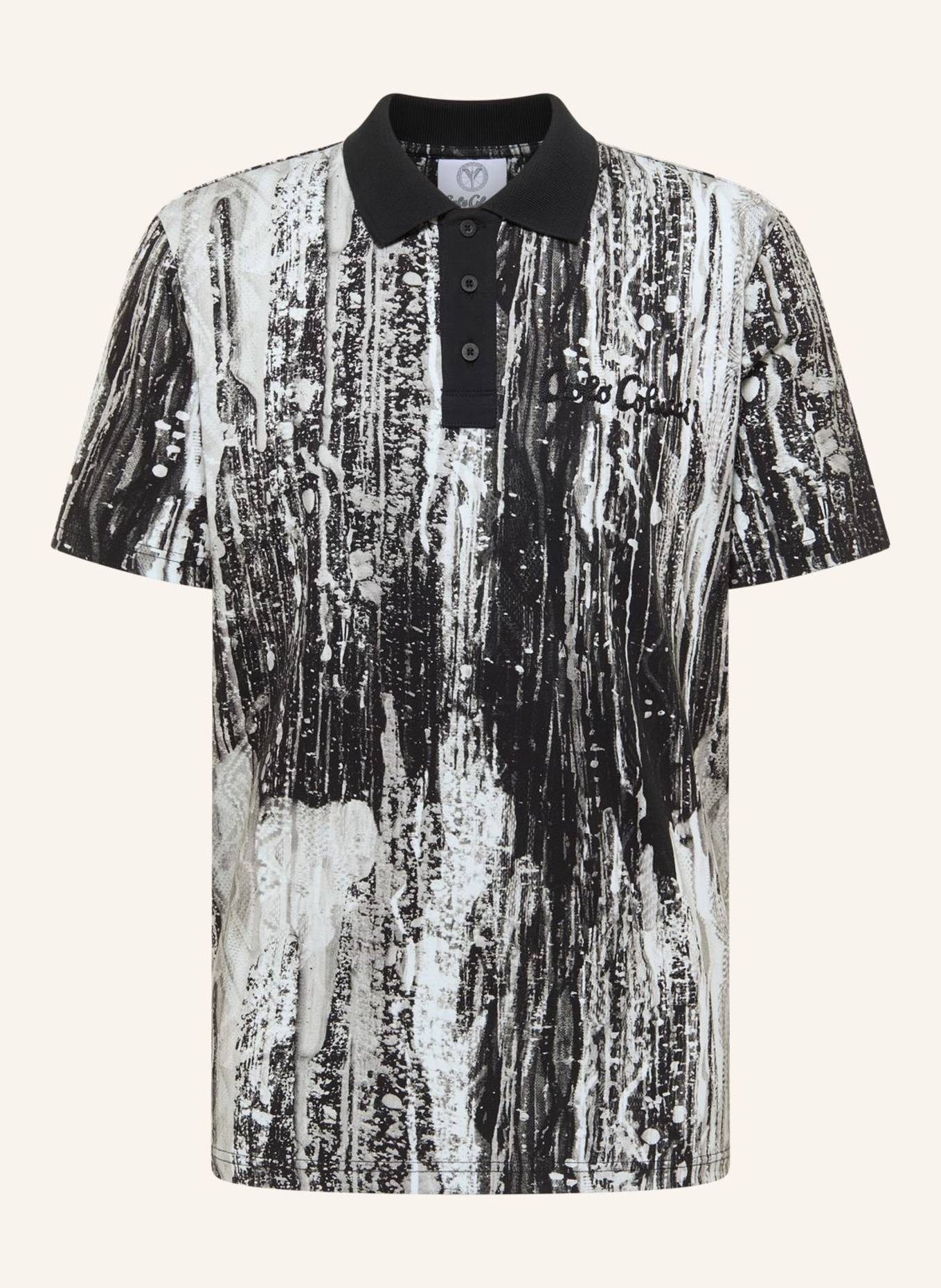 CARLO COLUCCI Poloshirt - AI DRIP KNIT FASCELLA: SCHWARZ