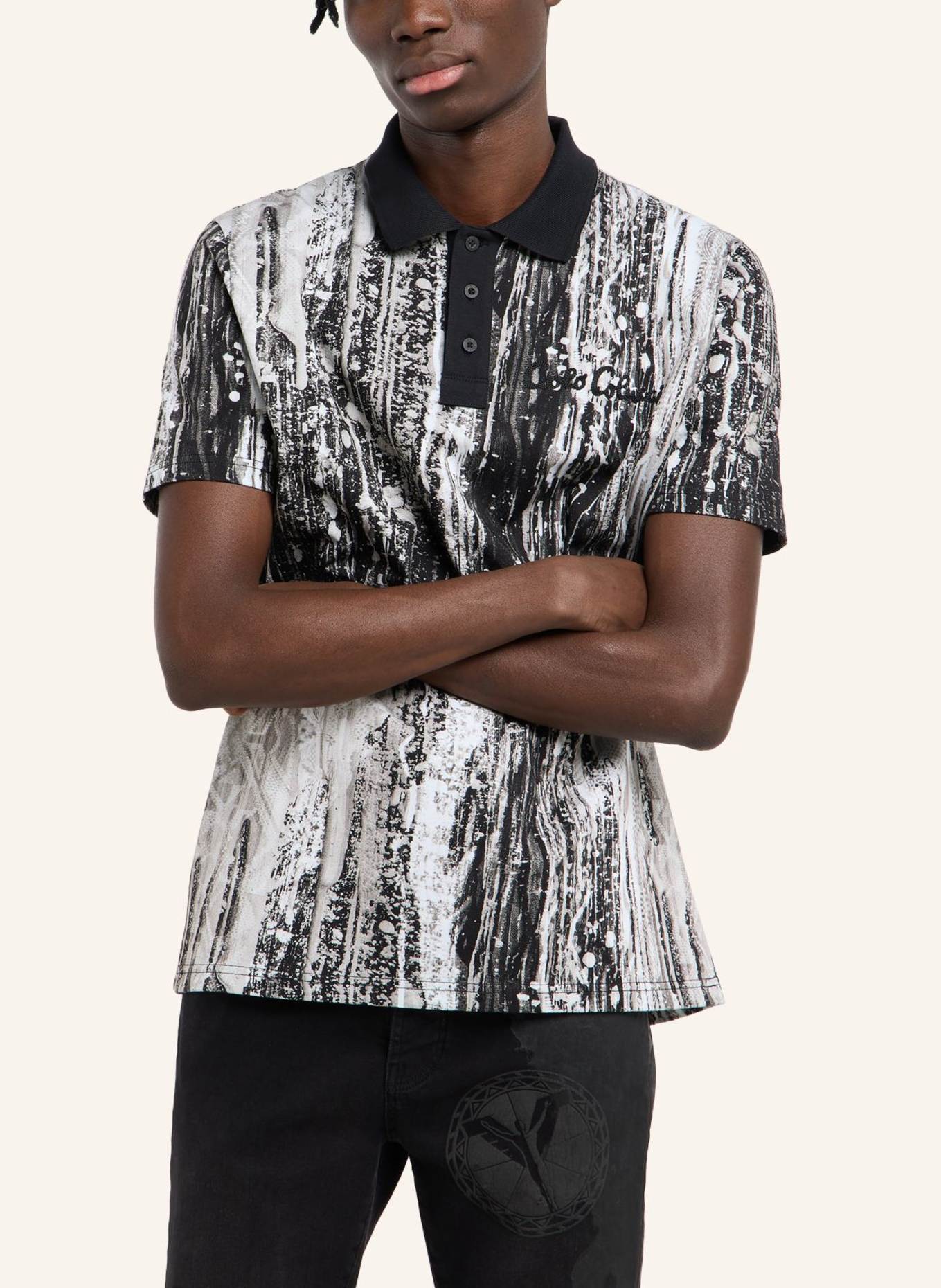 CARLO COLUCCI Poloshirt - AI DRIP KNIT FASCELLA: SCHWARZ