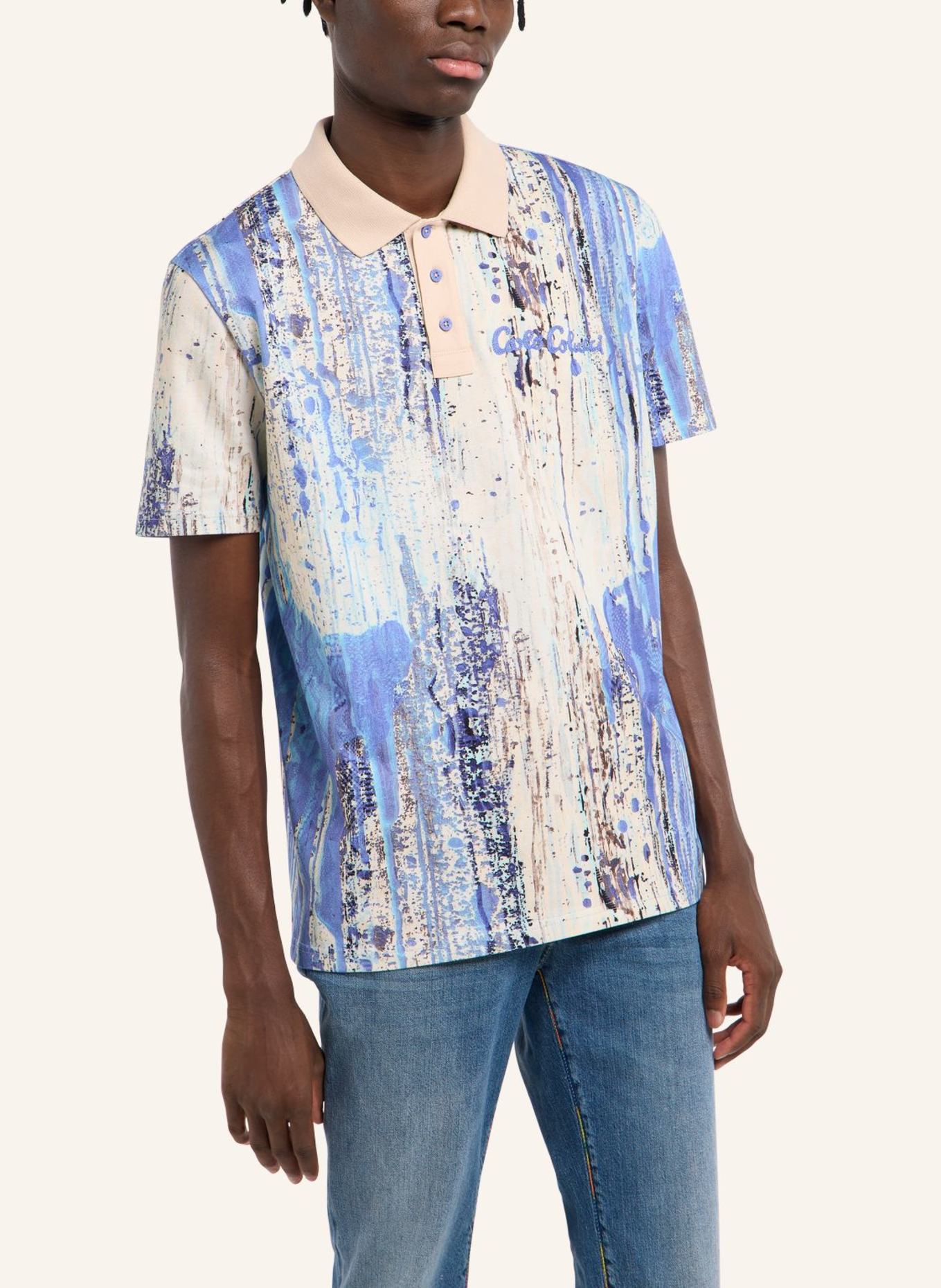 CARLO COLUCCI Poloshirt - AI DRIP KNIT FASCELLA: WEISS