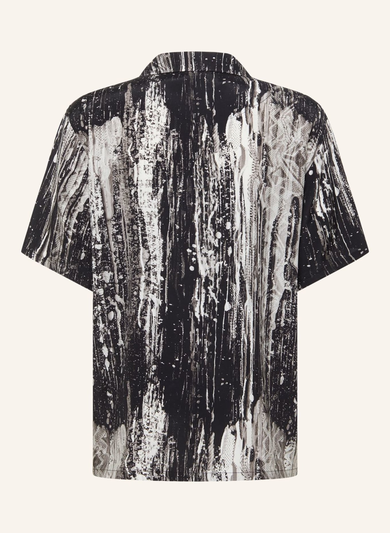 CARLO COLUCCI Bedrucktes Hemd - AI DRIP KNIT FASOLI: SCHWARZ