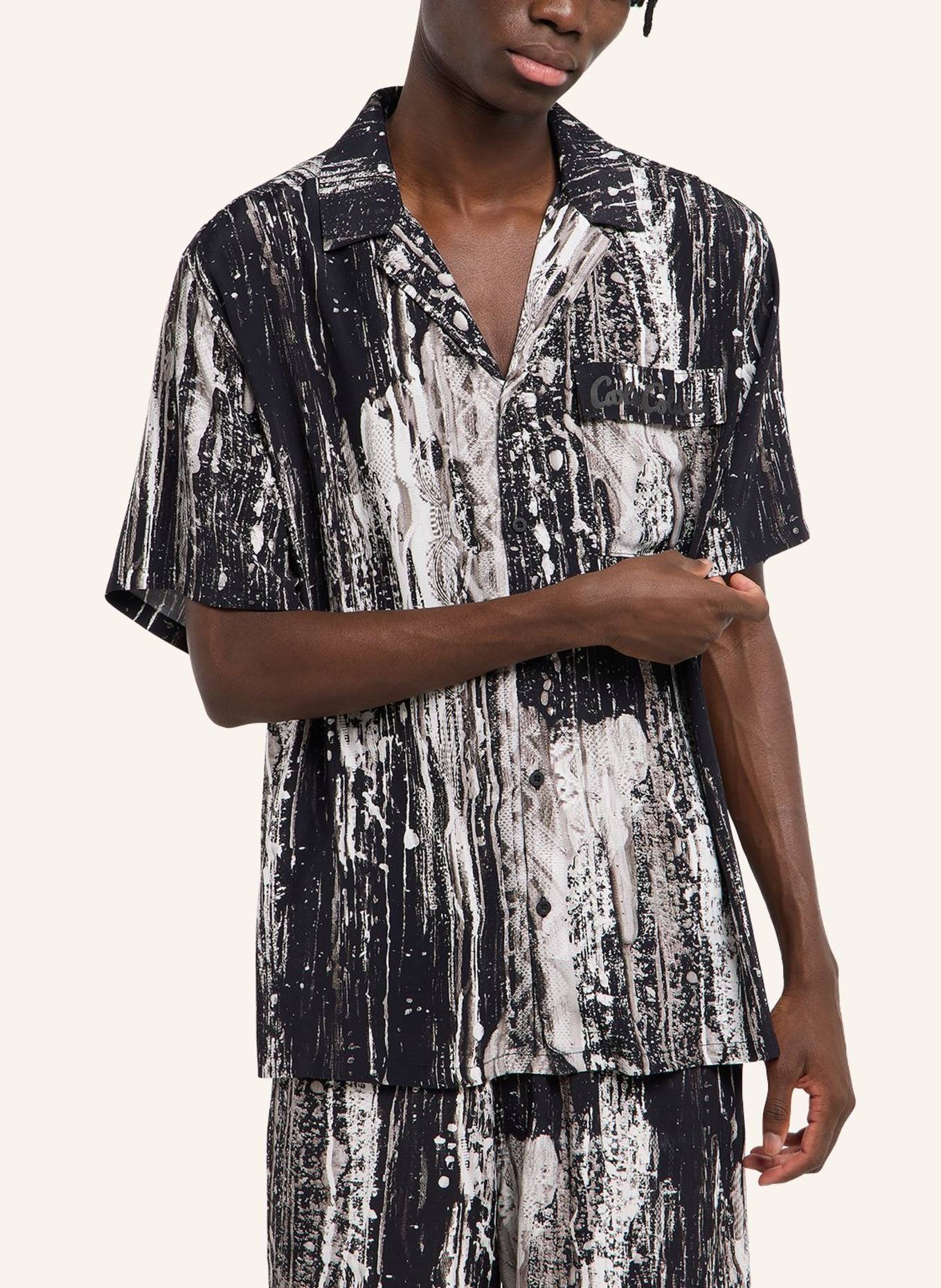 CARLO COLUCCI Bedrucktes Hemd - AI DRIP KNIT FASOLI: SCHWARZ