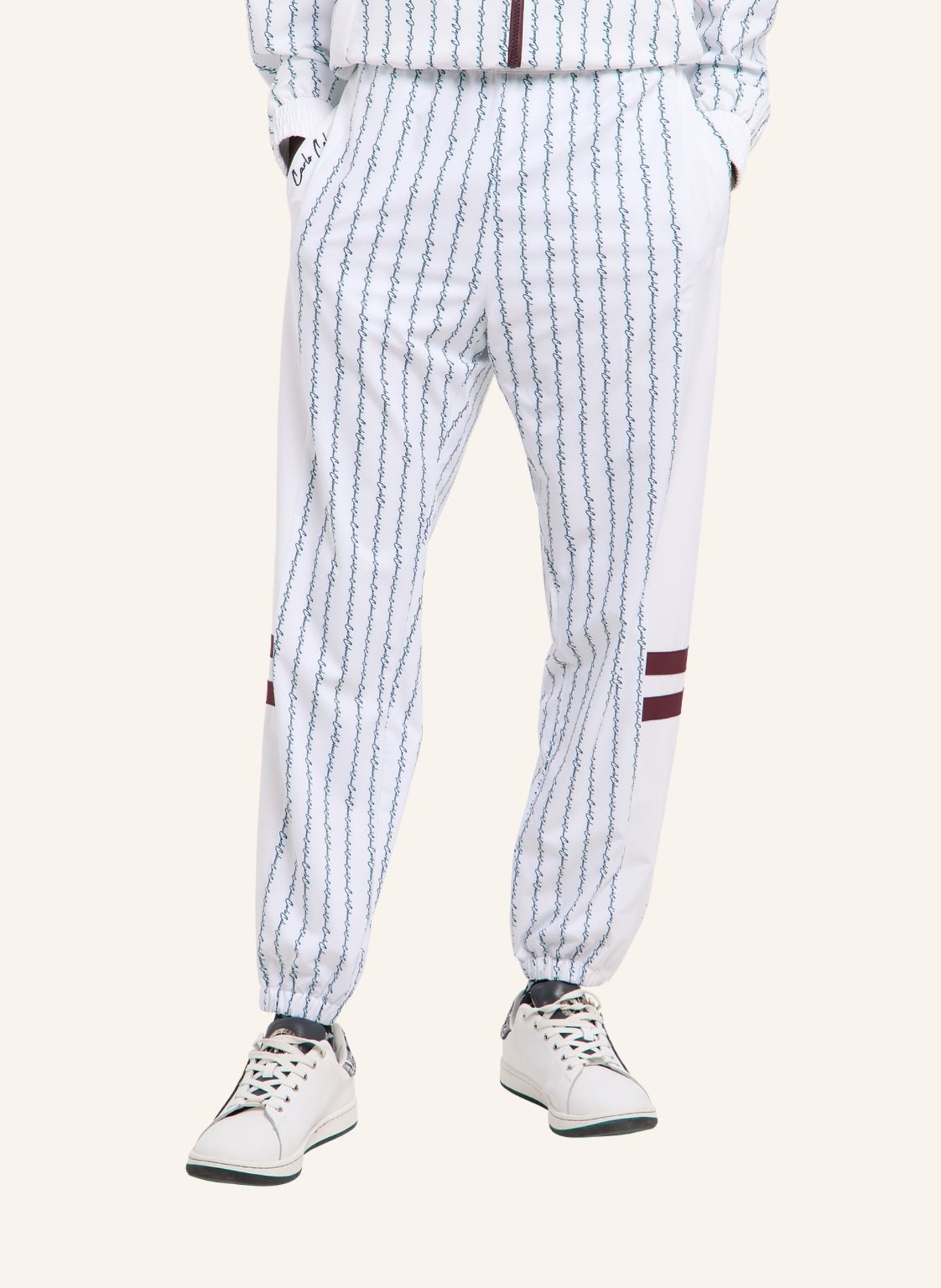 CARLO COLUCCI Tracksuit Hose - MATCH POINT FASSNACHT: WEISS