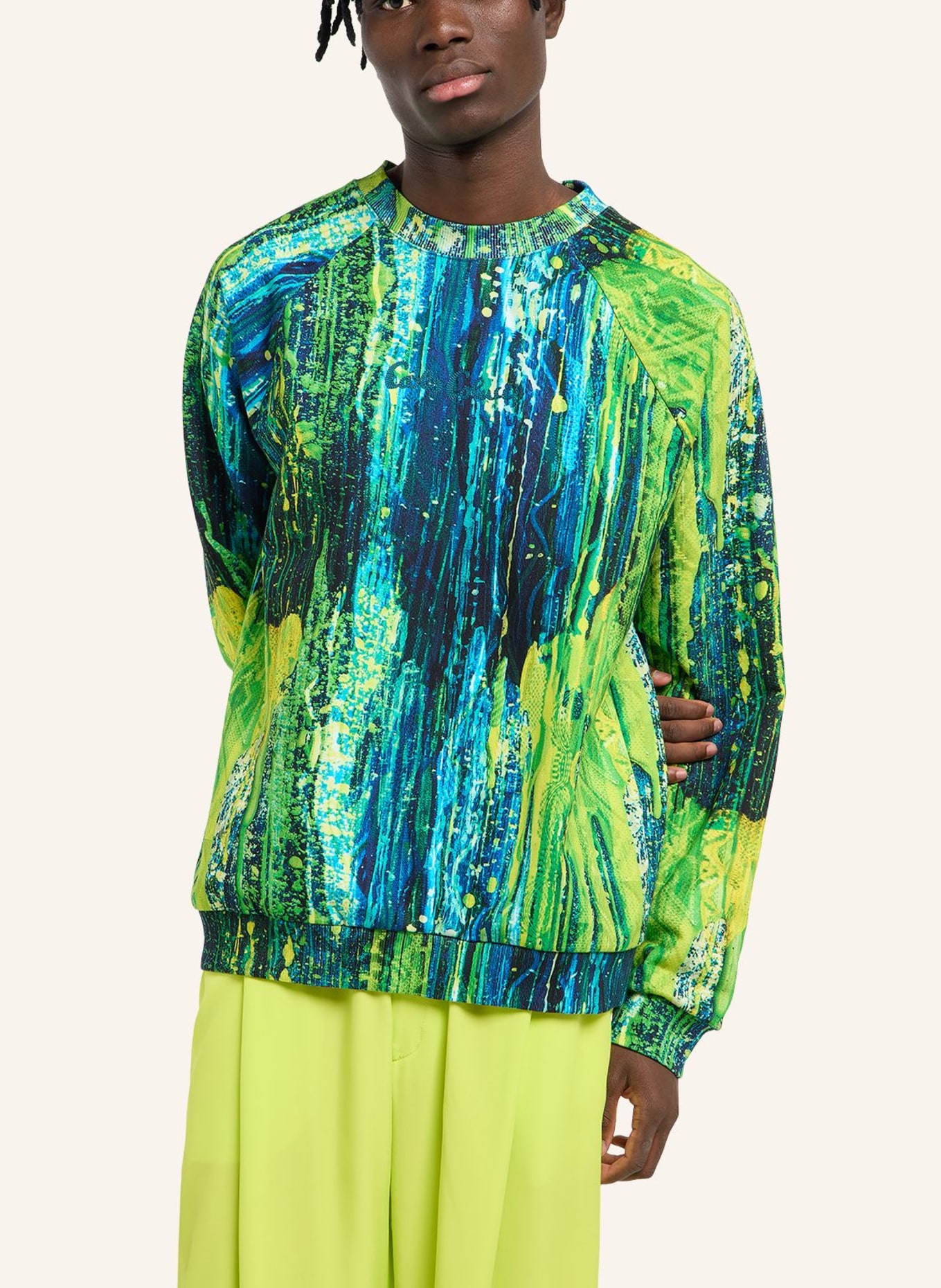 CARLO COLUCCI Sweatshirt - AI DRIP KNIT FAUSTER: DUNKELBLAU/ GRAU