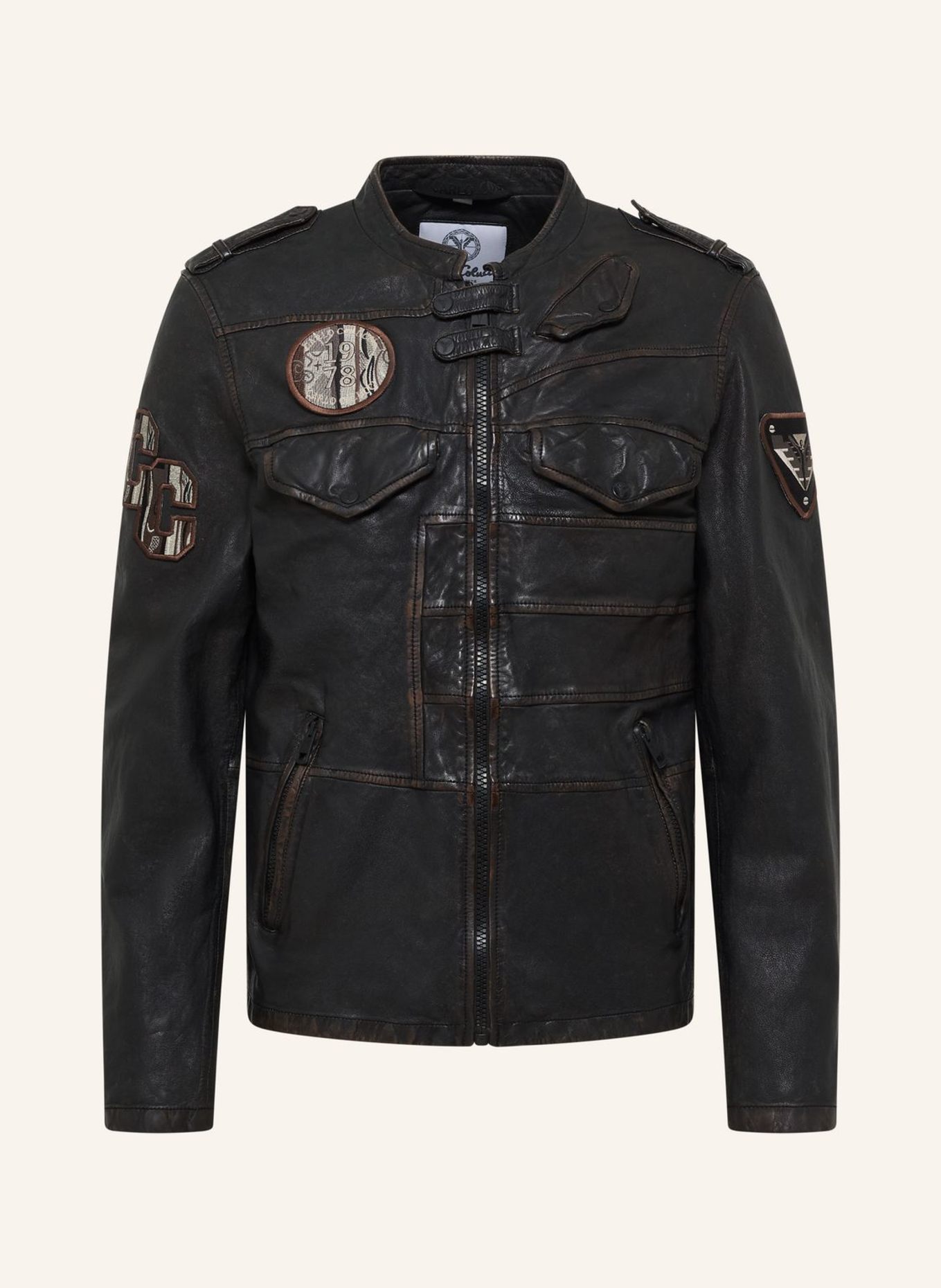 CARLO COLUCCI Herren Lederjacke Norton FIACCADORI: DUNKELBRAUN