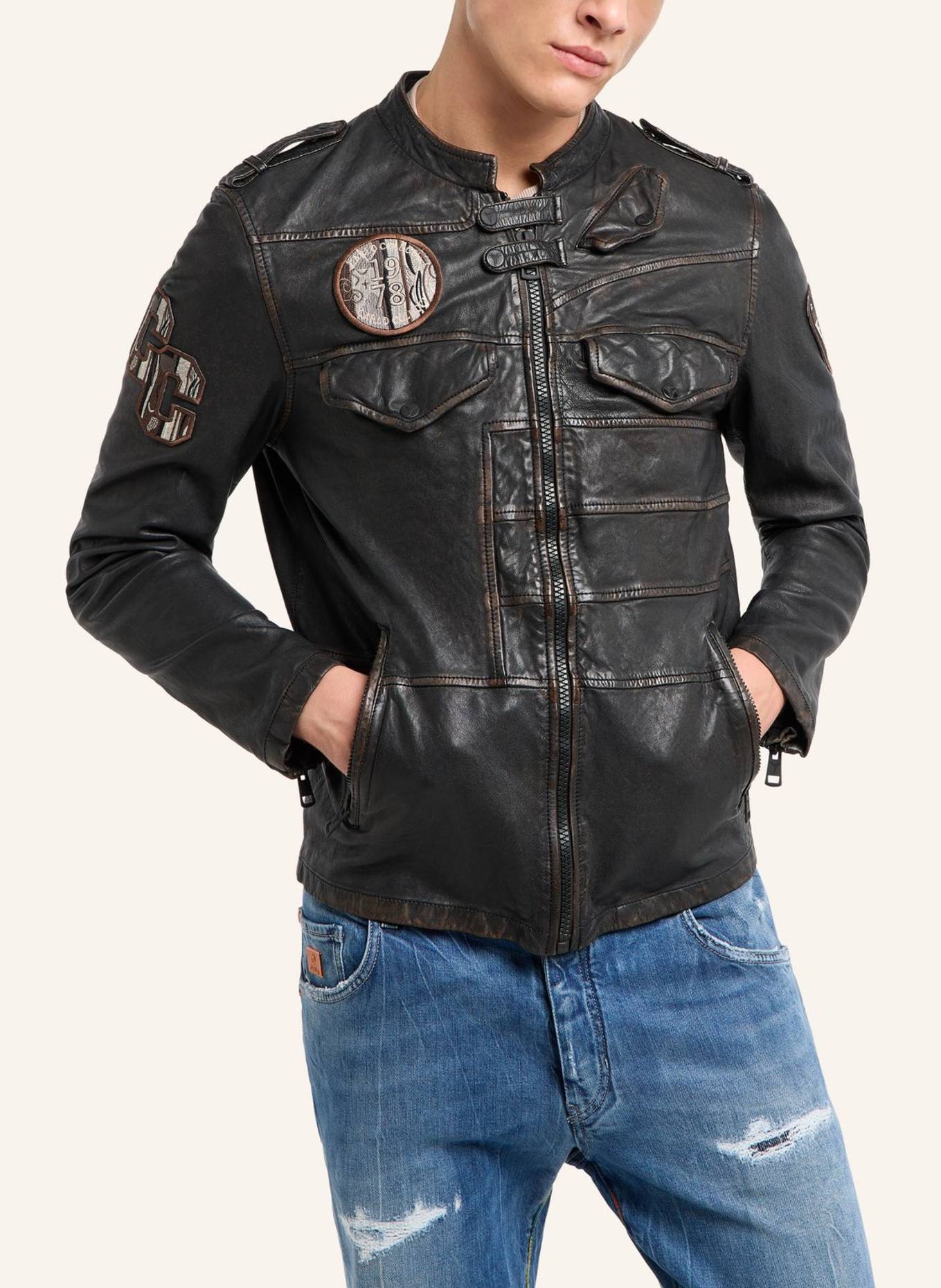 CARLO COLUCCI Herren Lederjacke Norton FIACCADORI: DUNKELBRAUN