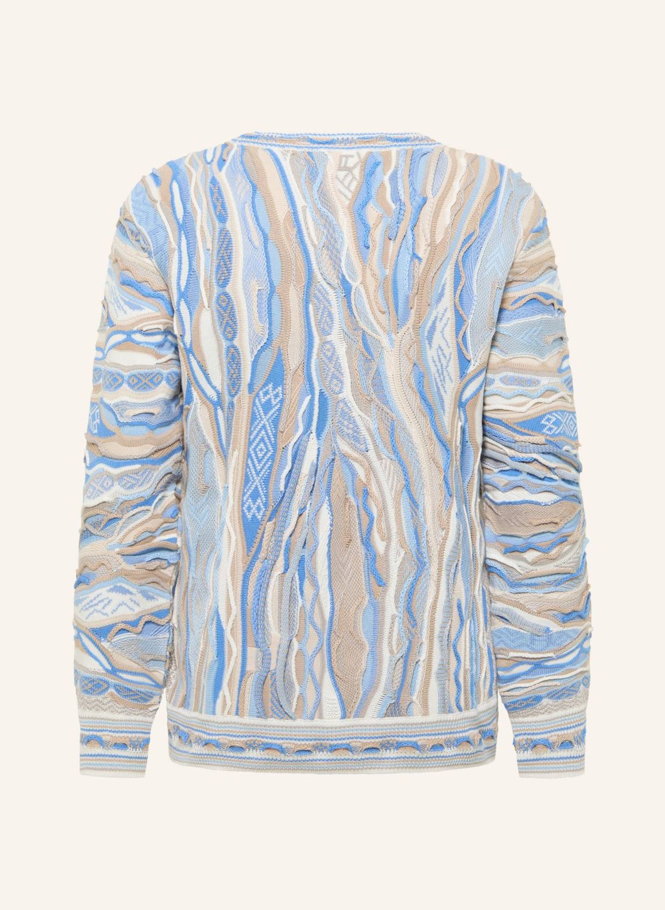 CARLO COLUCCI Jacquard Strickpullover FANTI: HELLBLAU