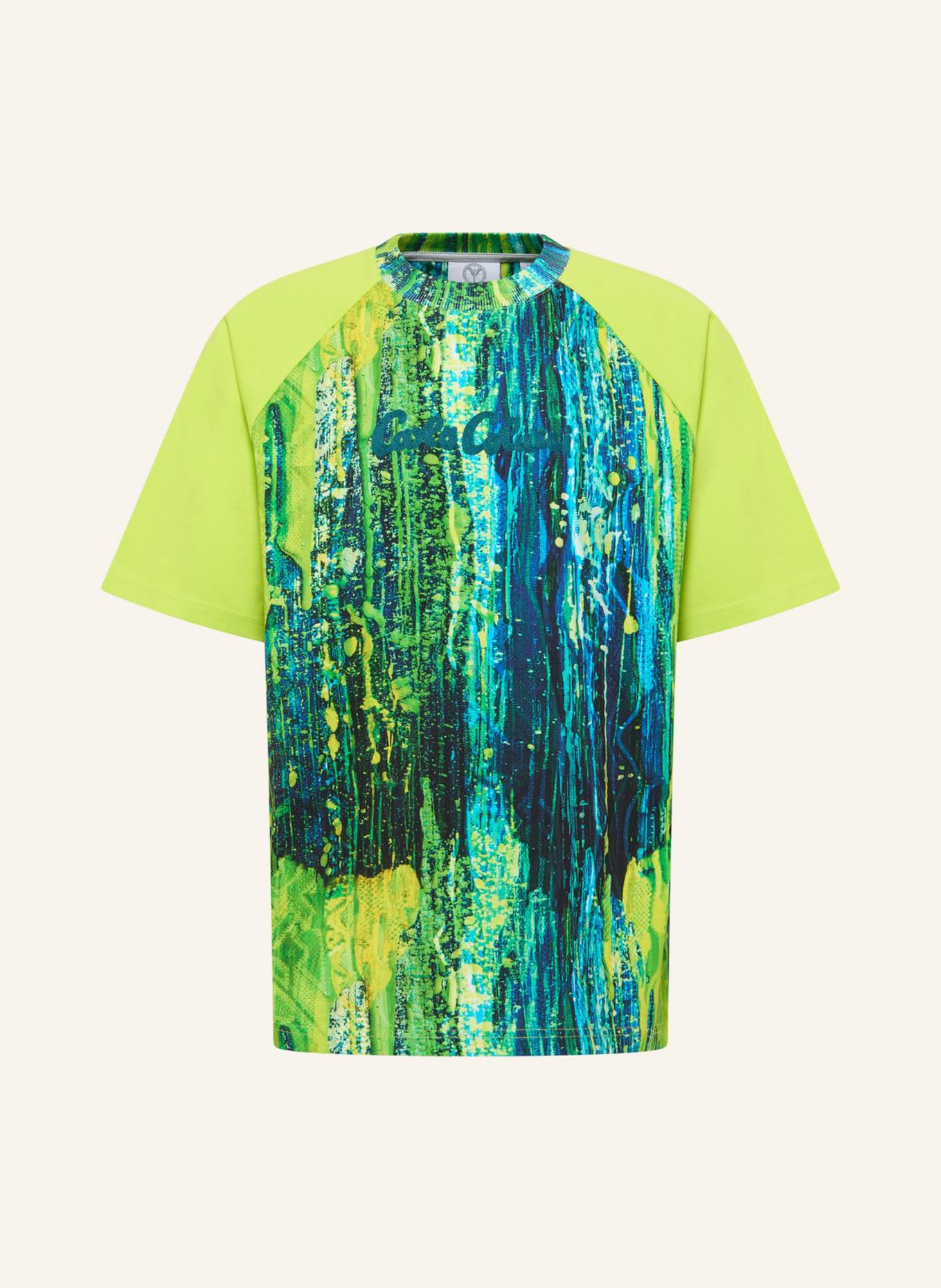 CARLO COLUCCI T-Shirt - AI DRIP KNIT FANTINI: DUNKELBLAU/ GRAU