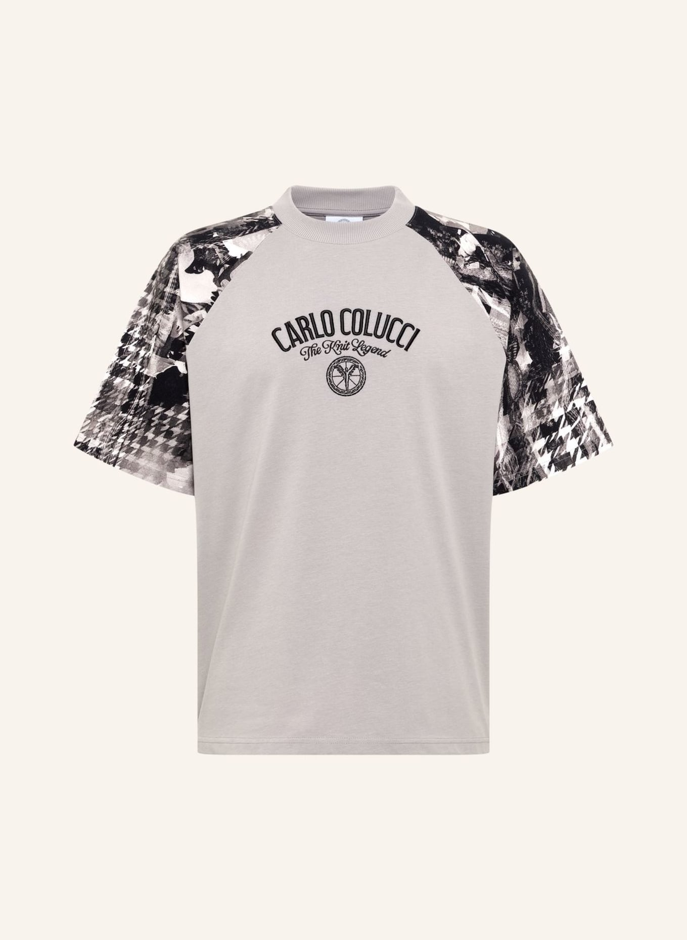 CARLO COLUCCI T-Shirt - The Knit Legend FELICETTI: SCHWARZ/ GRAU